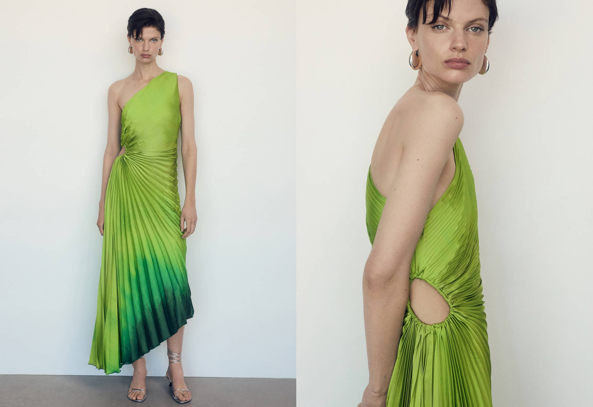 Asymmetrical pleated dress - Panoramic plane