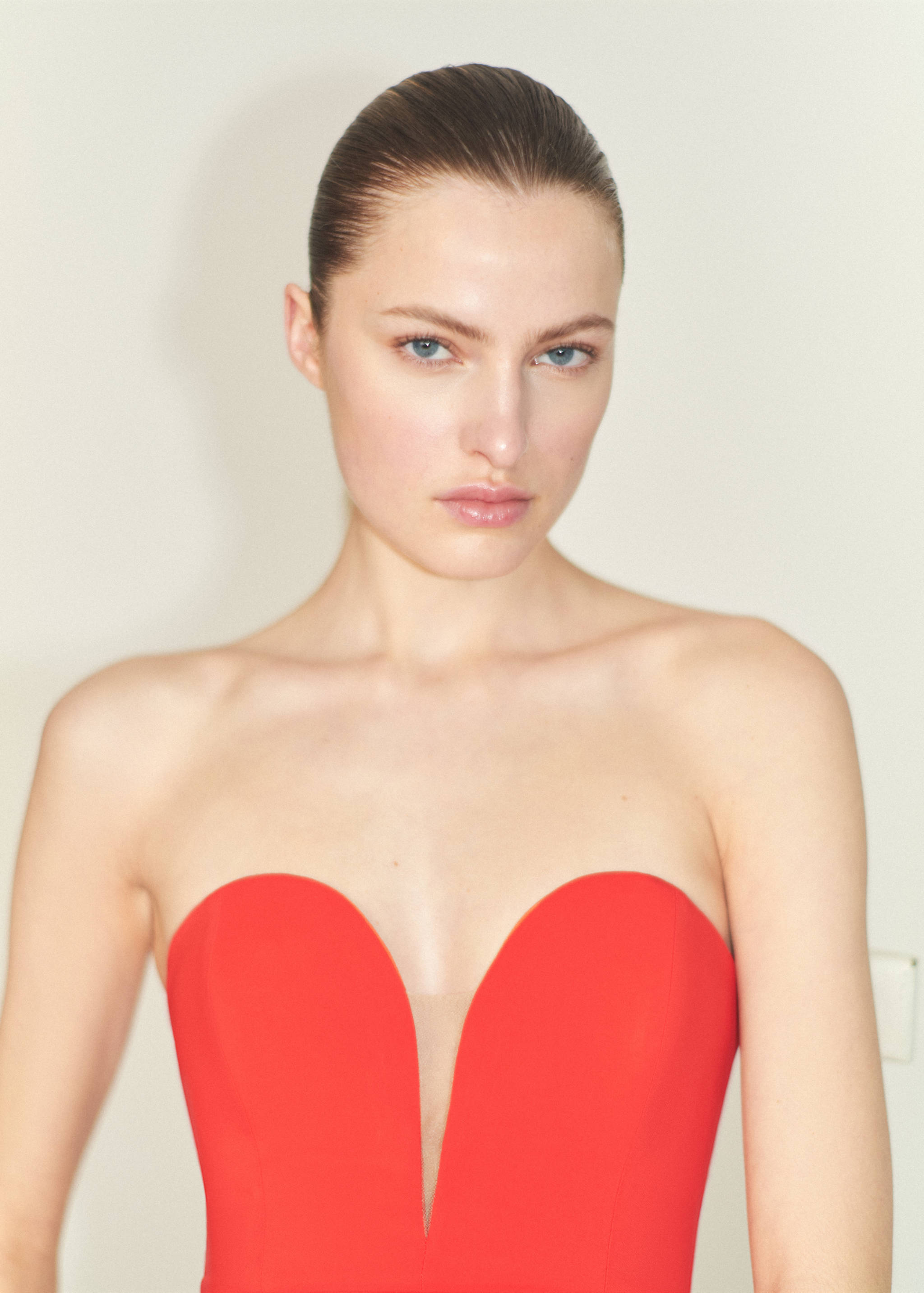 Strapless dress with sweetheart neckline - Medium plane