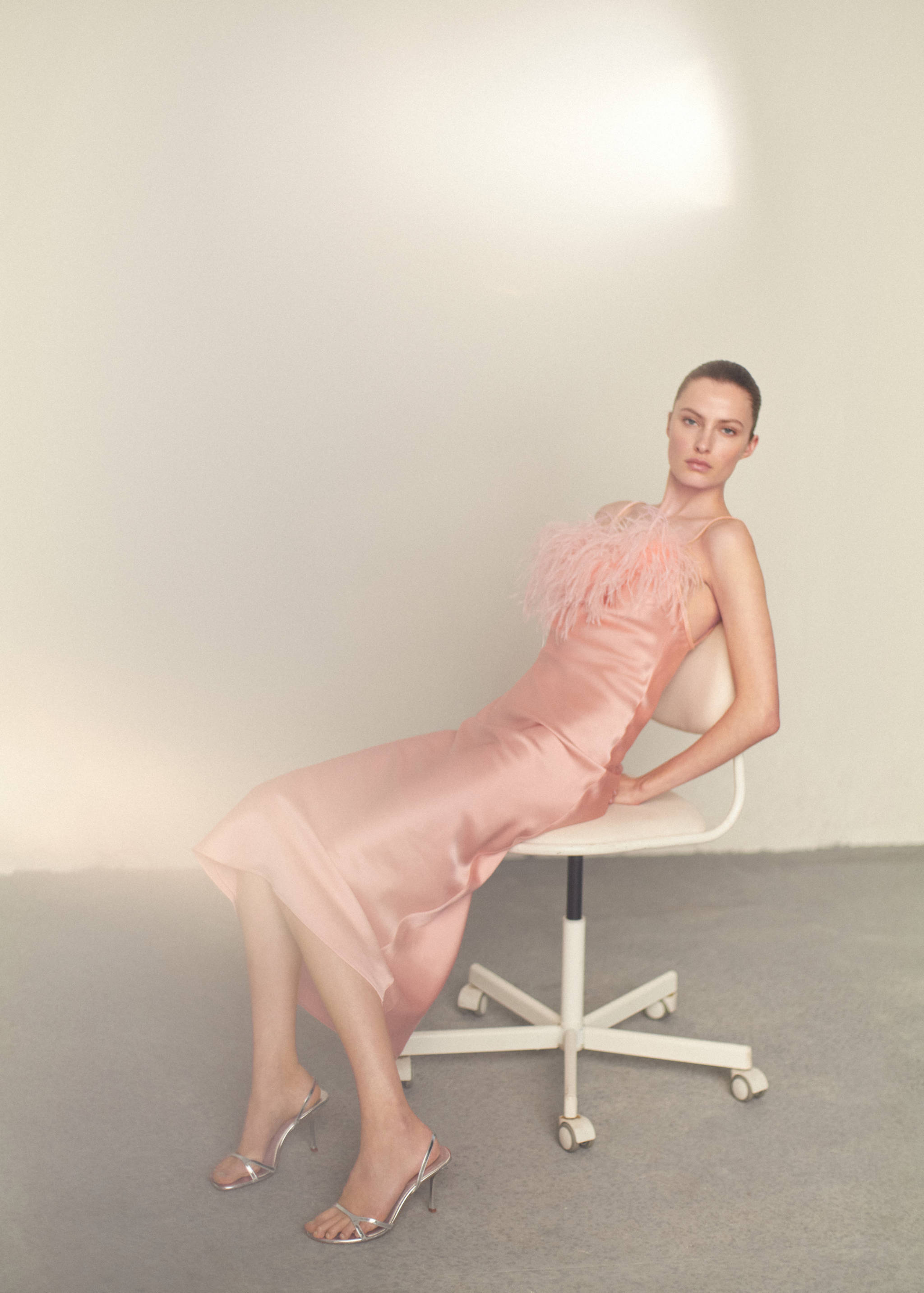 Satenska haljina s detalje perja - Detalji artikla 2