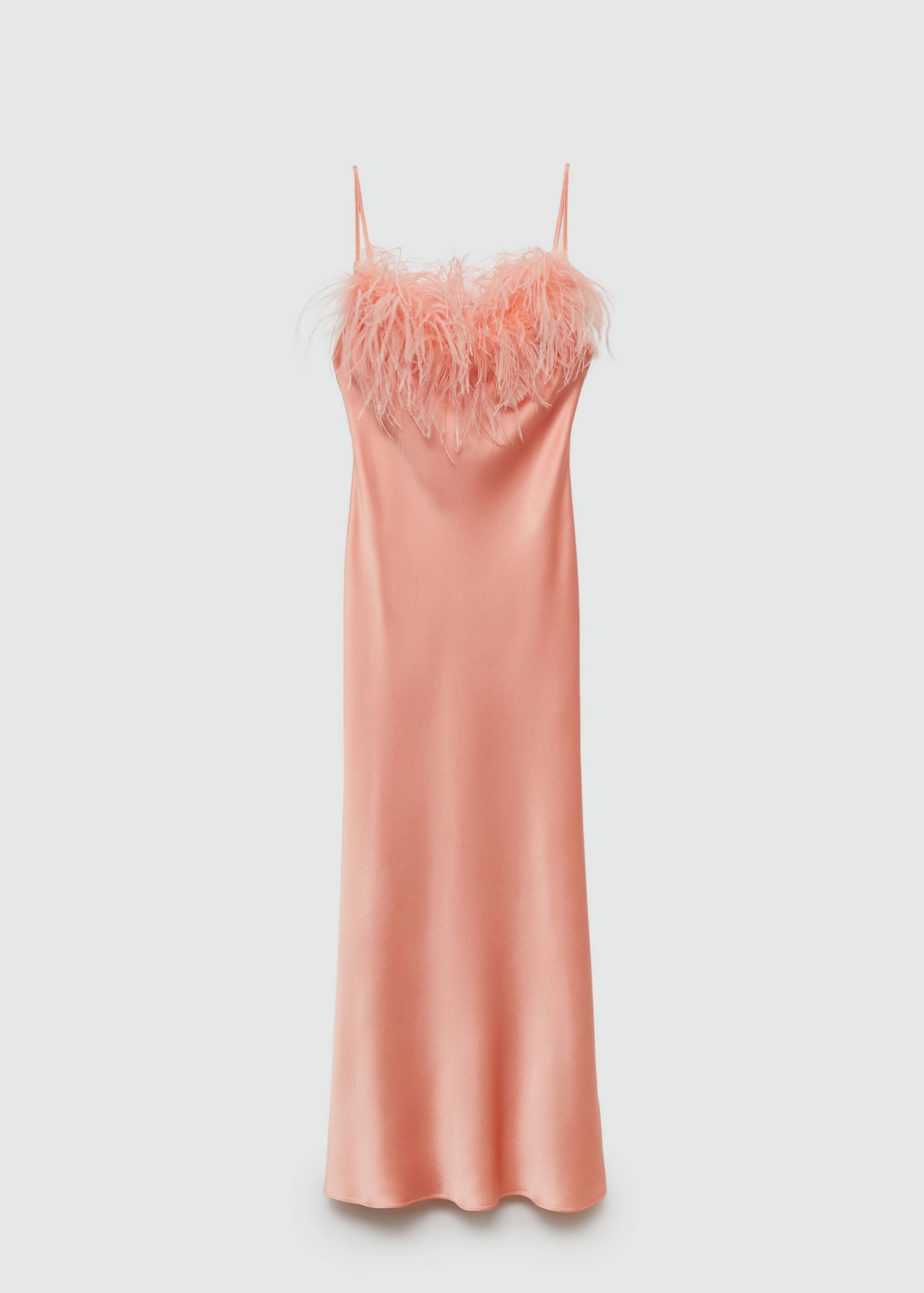 Satin dress with feather detail - Article without model