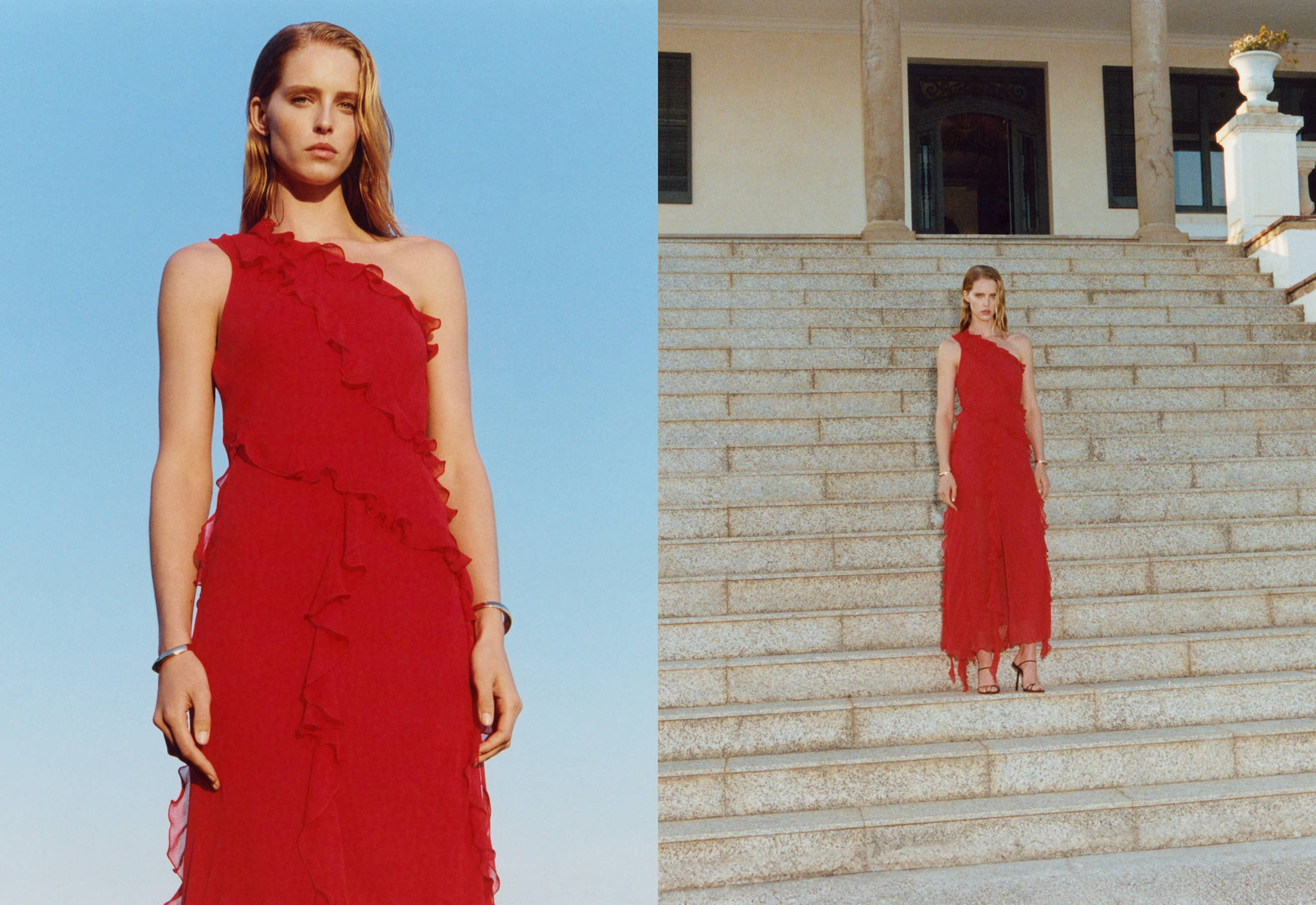 Asymmetric ruffled dress - Panoramic plane