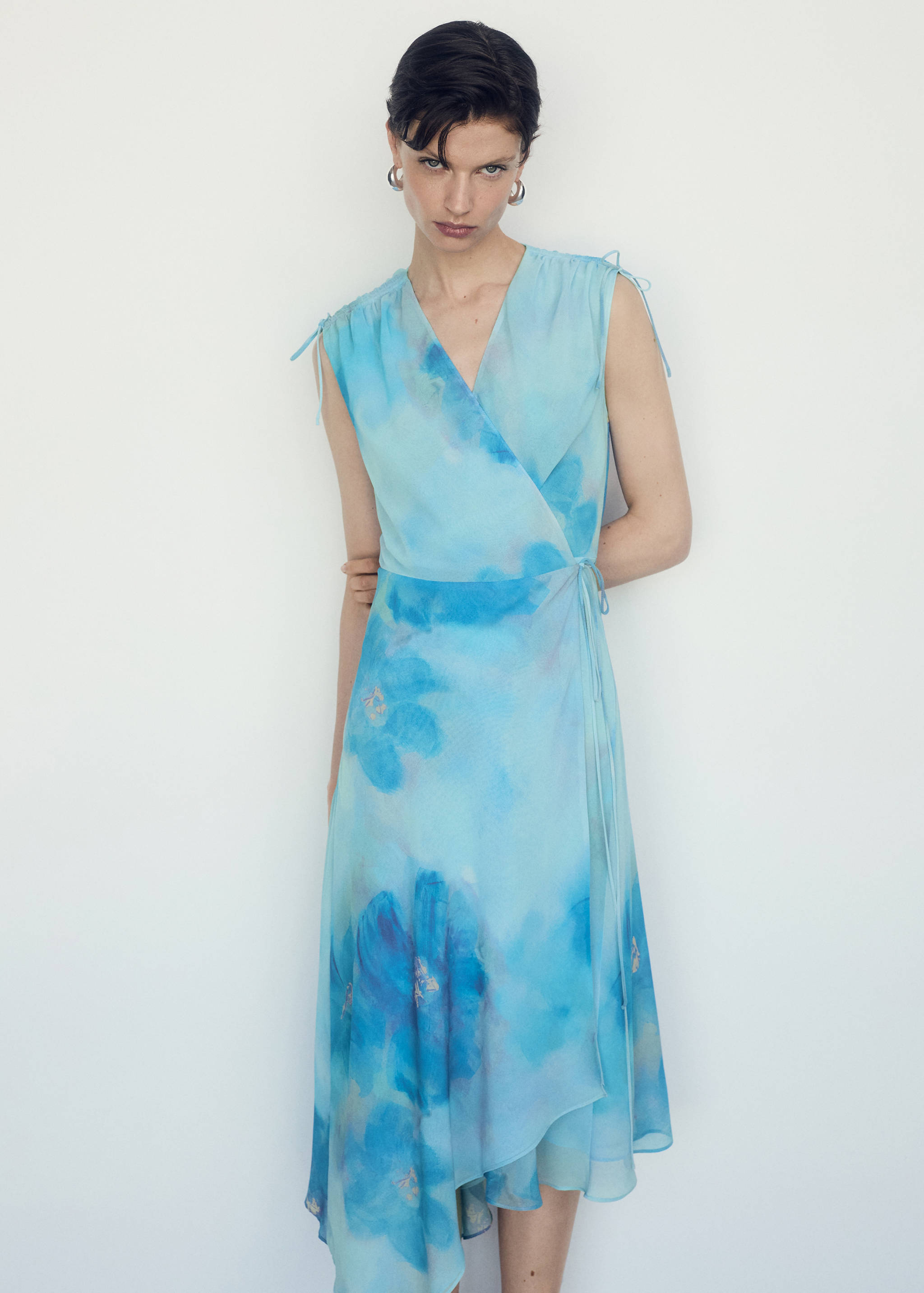Print wrap dress - Medium plane