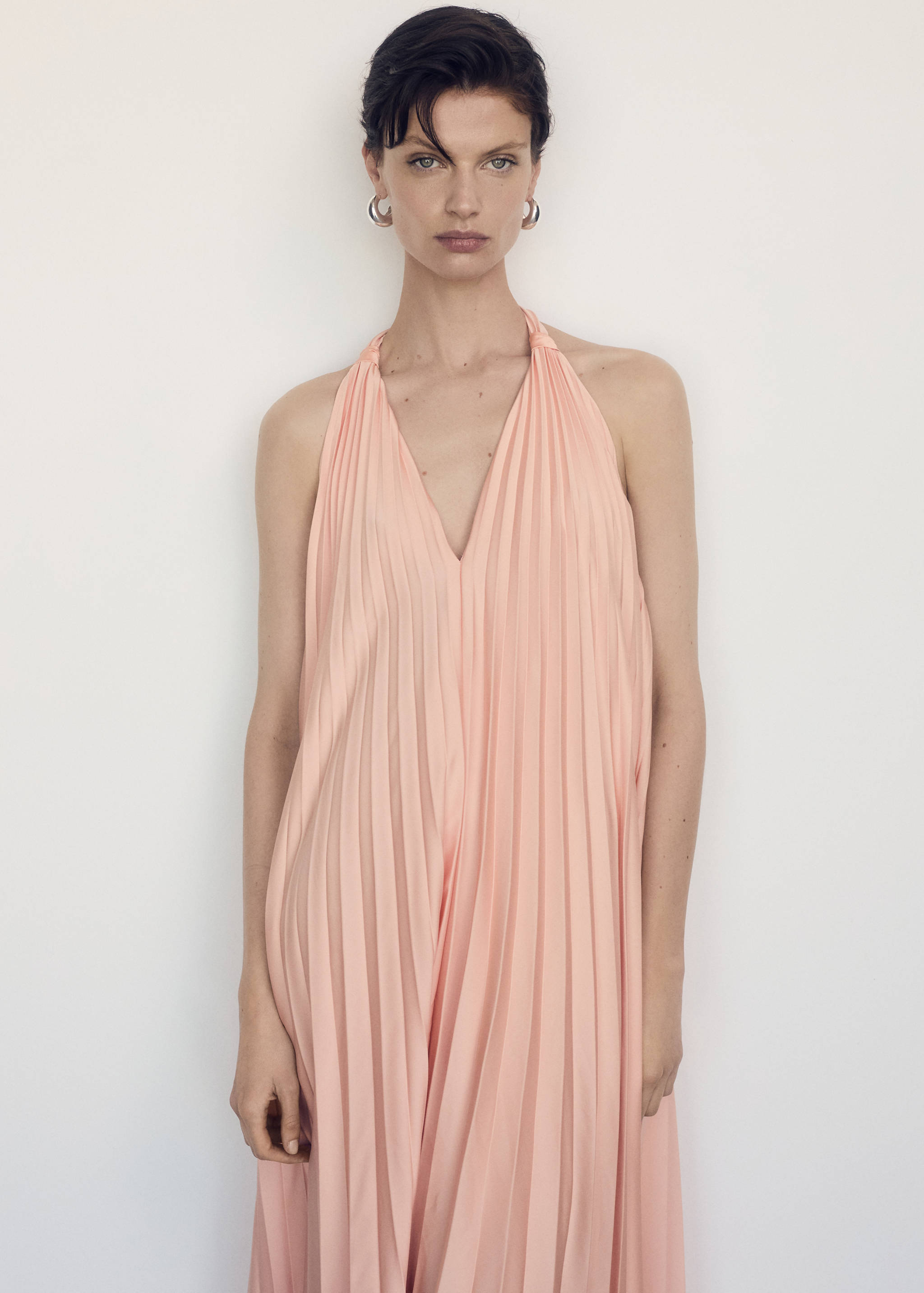 Pleated long dress - Medium plane