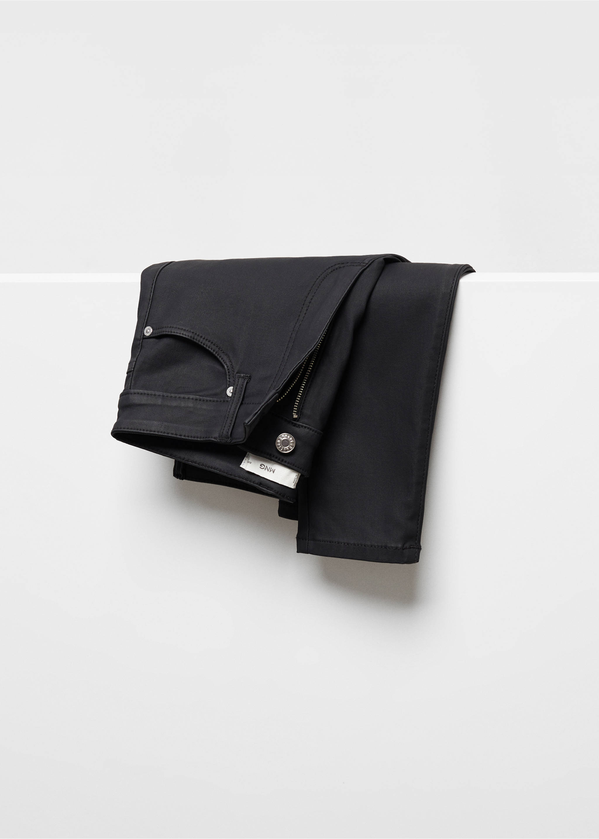Jeans skinny tiro alto encerados - Detalle del artículo 8, Negro. Ref: 67010264-00.