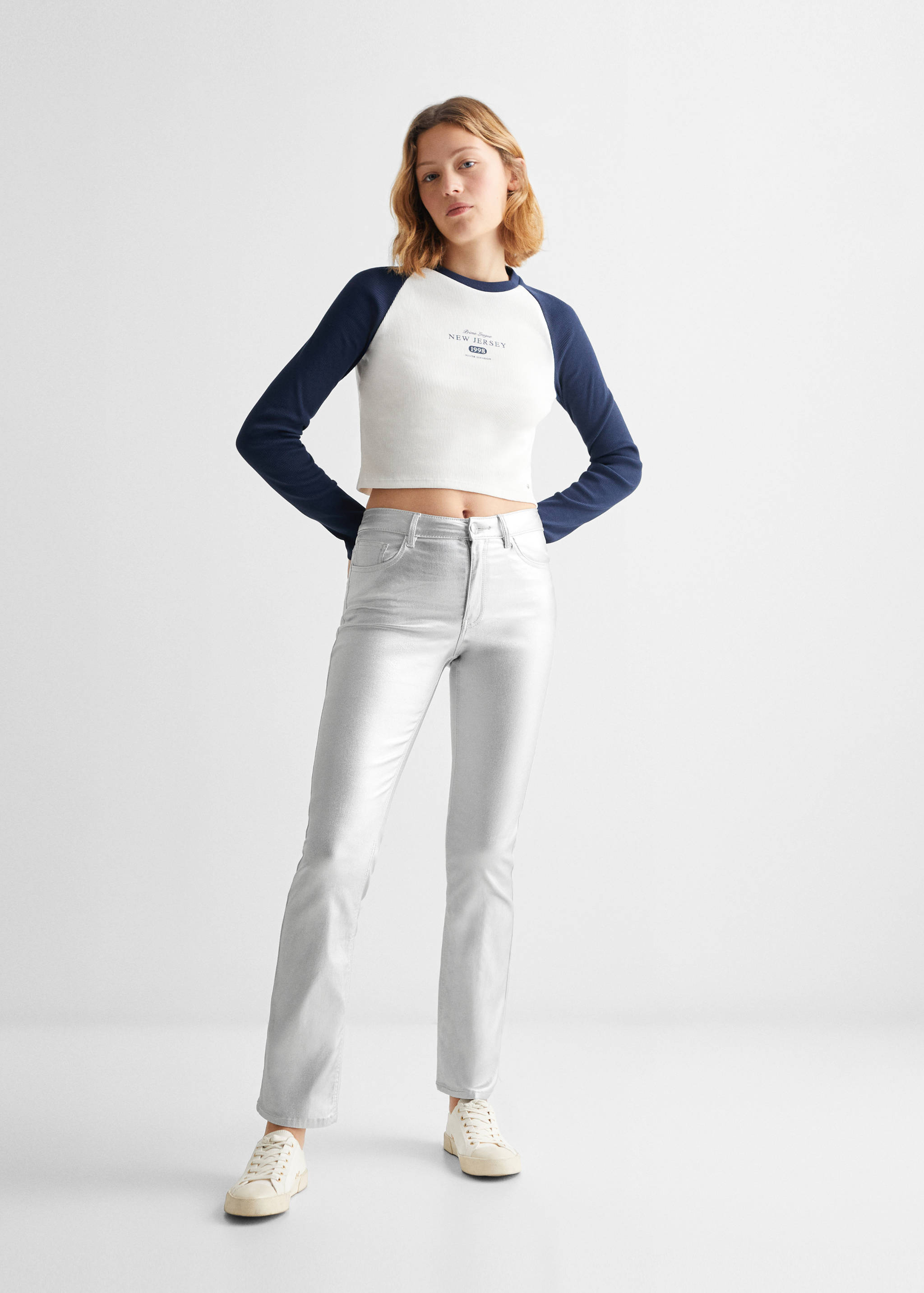 Camiseta canalé mensaje - Plano general