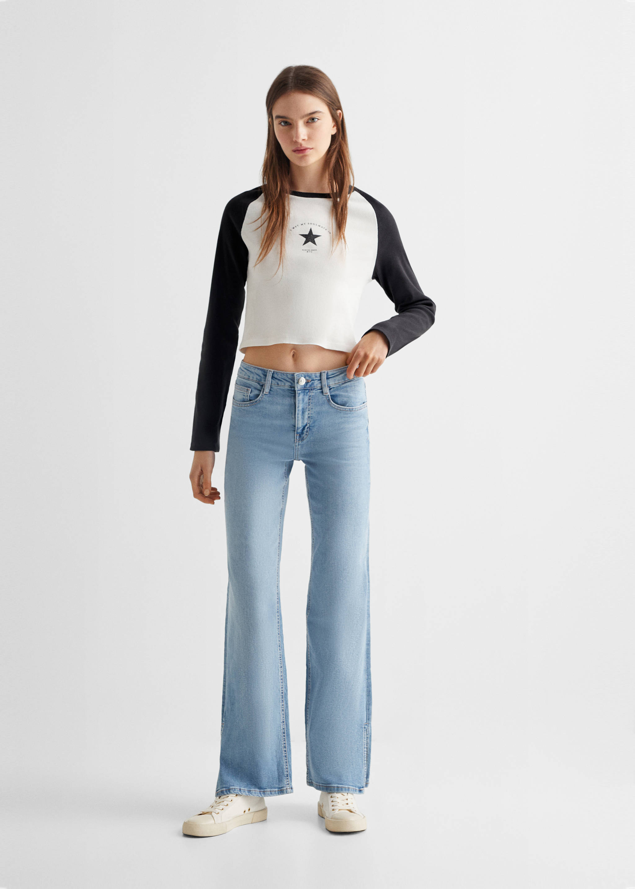 Camiseta canalé mensaje - Plano general