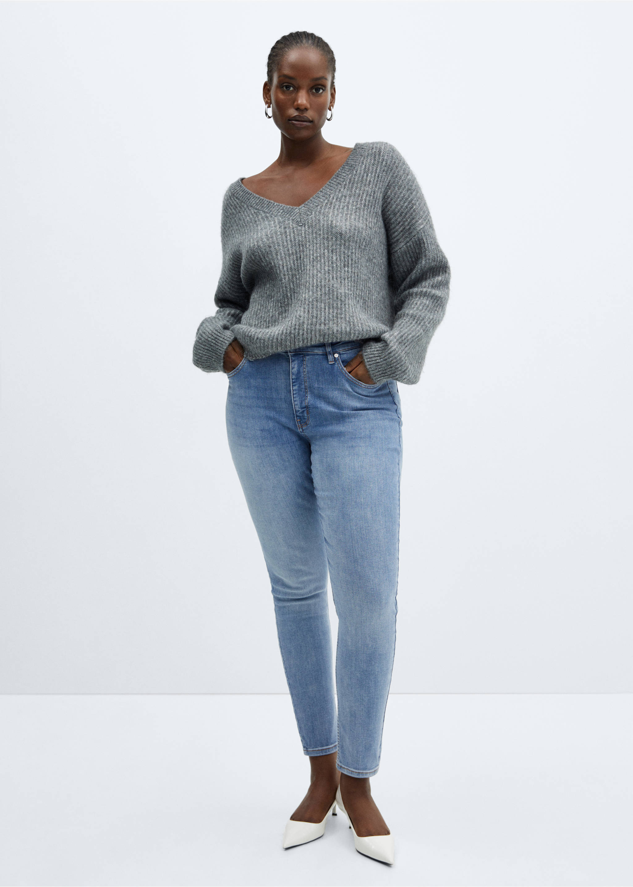 جينز بخصر عالي skinny - تفاصيل المنتج 3, أزرق متوسط. Ref: 67010288-00.