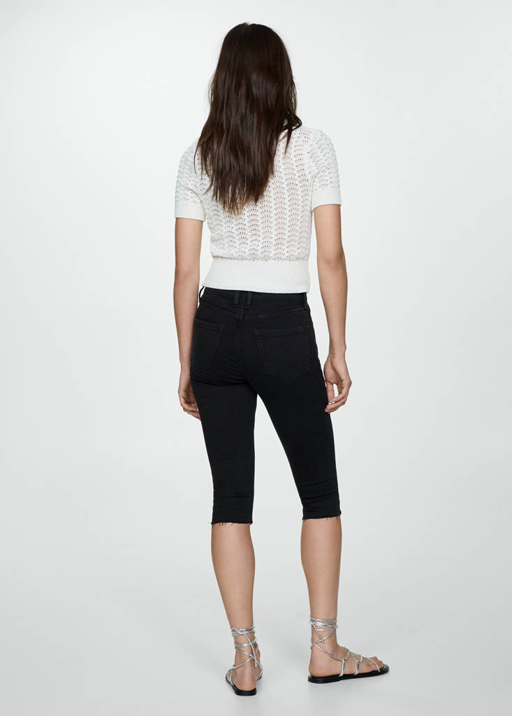 Skinny cropped jeans — Black denim