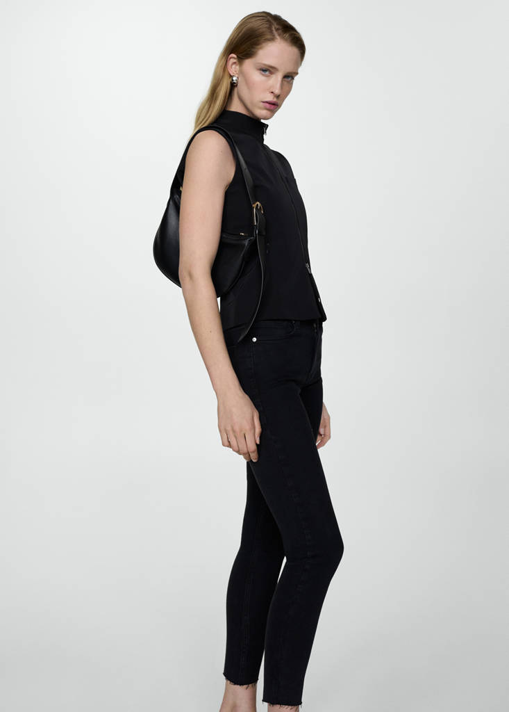 Skinny cropped jeans — Black denim