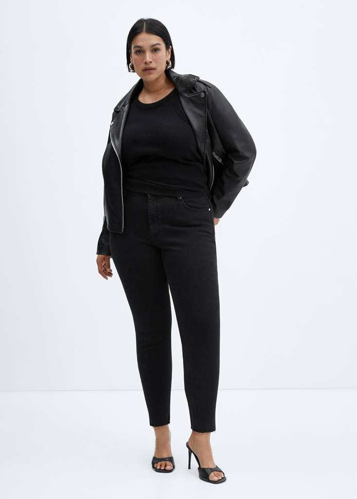 Skinny cropped jeans — Black denim