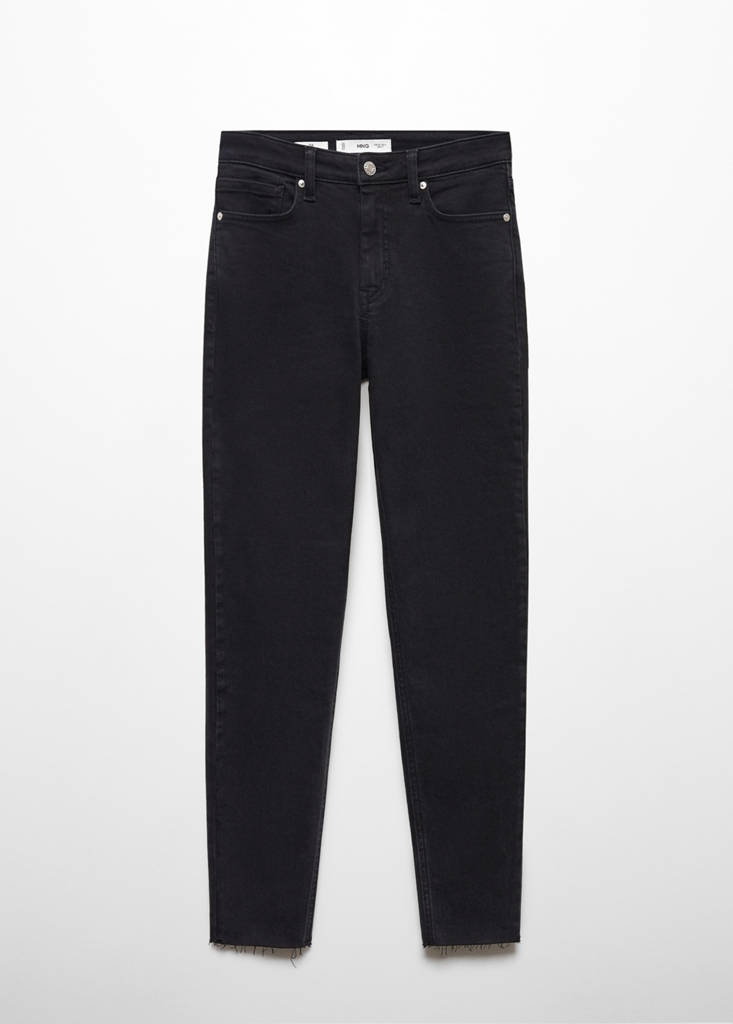 Skinny cropped jeans — Black denim