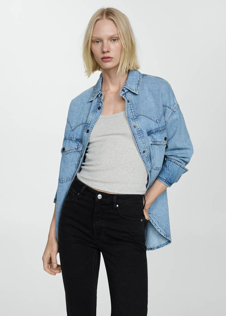 Sienna flared cropped jeans — Black denim