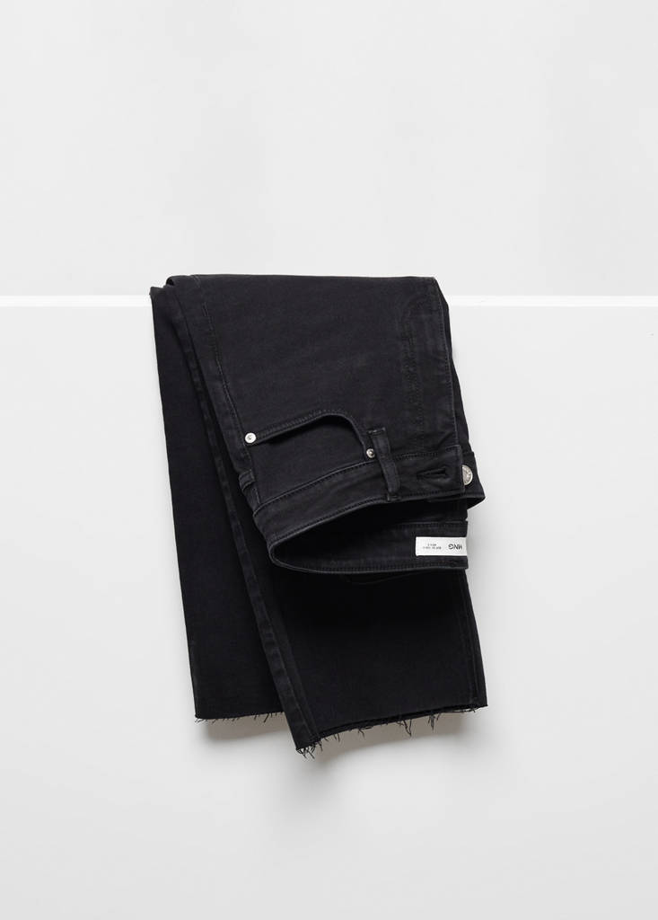 Sienna flared cropped jeans — Black denim