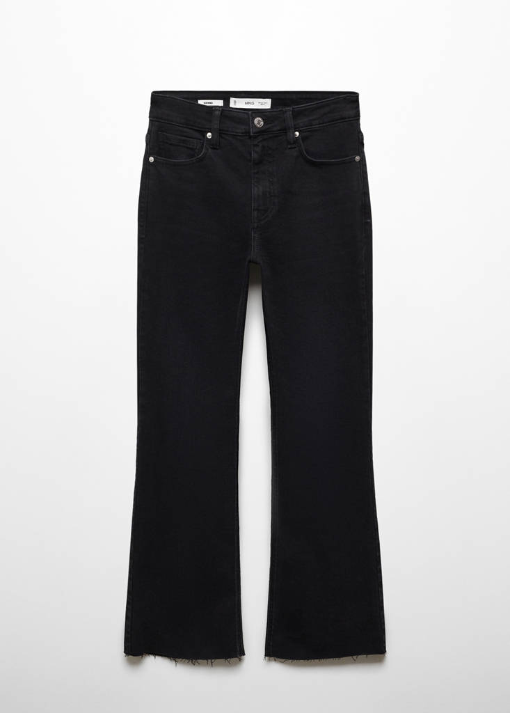 Sienna flared cropped jeans — Black denim