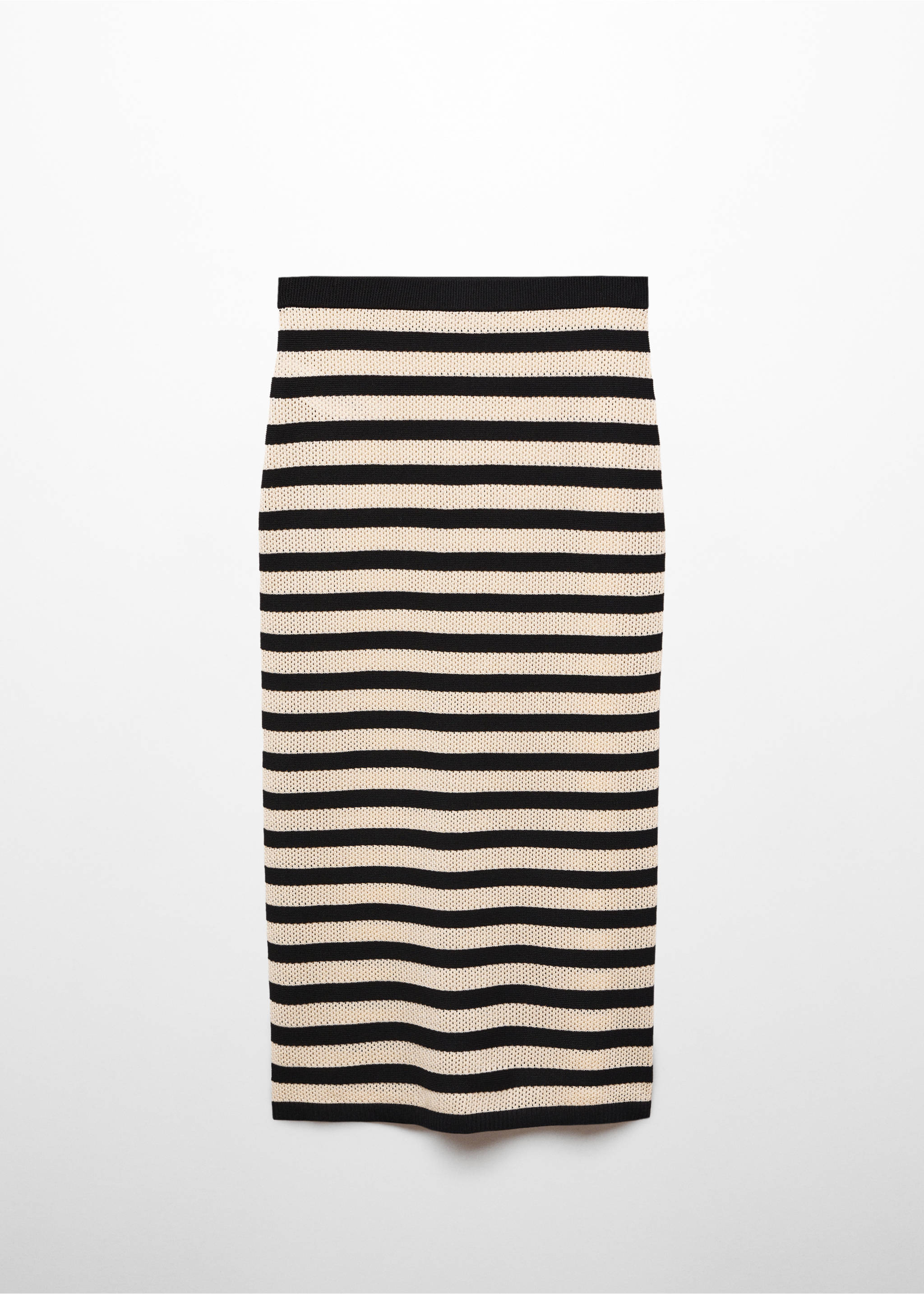 Knitted skirt with openwork details - Article without model, Black. Ref: 67010372-00.