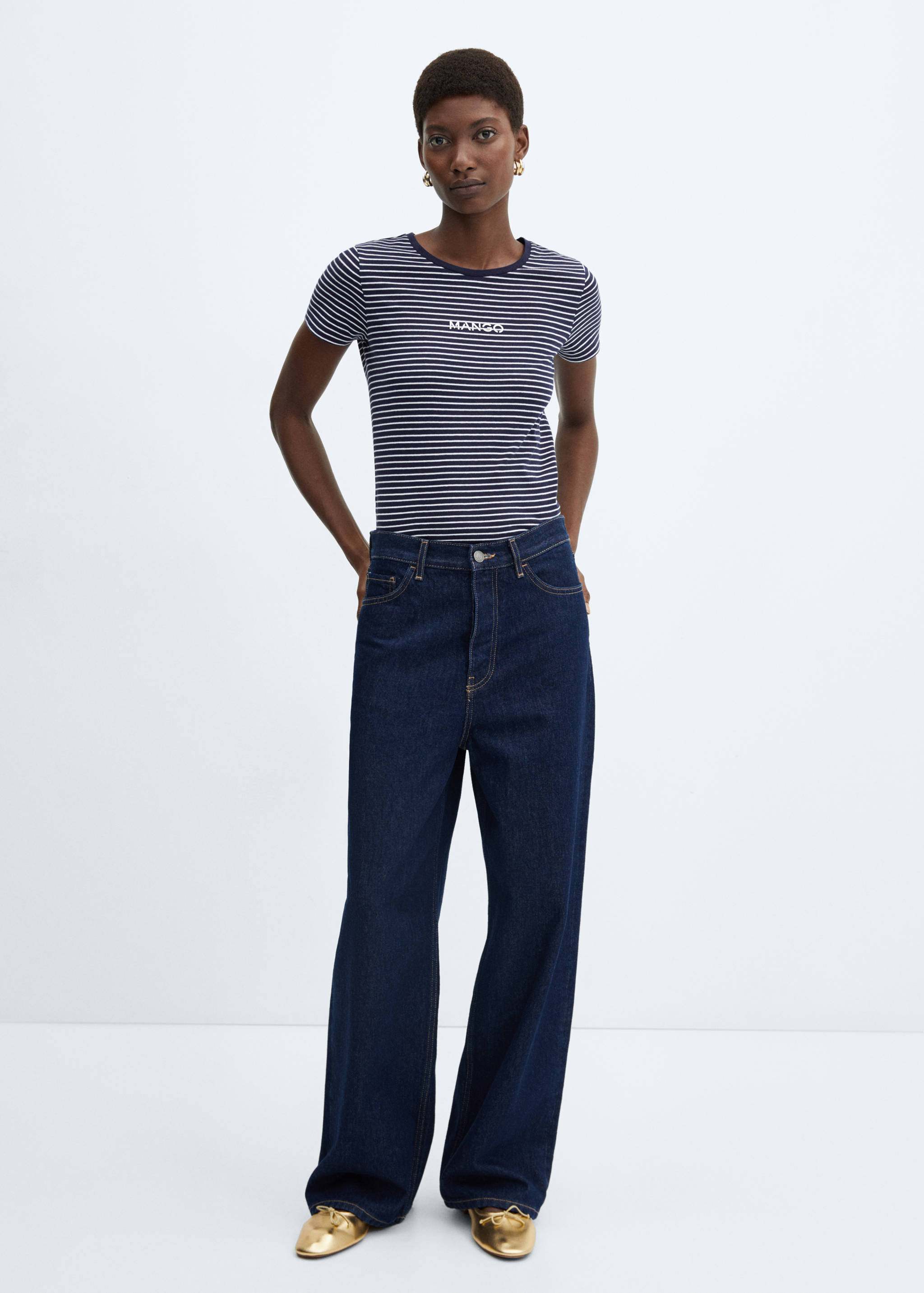 Streifen-T-Shirt mit Logo - Allgemeine Ansicht