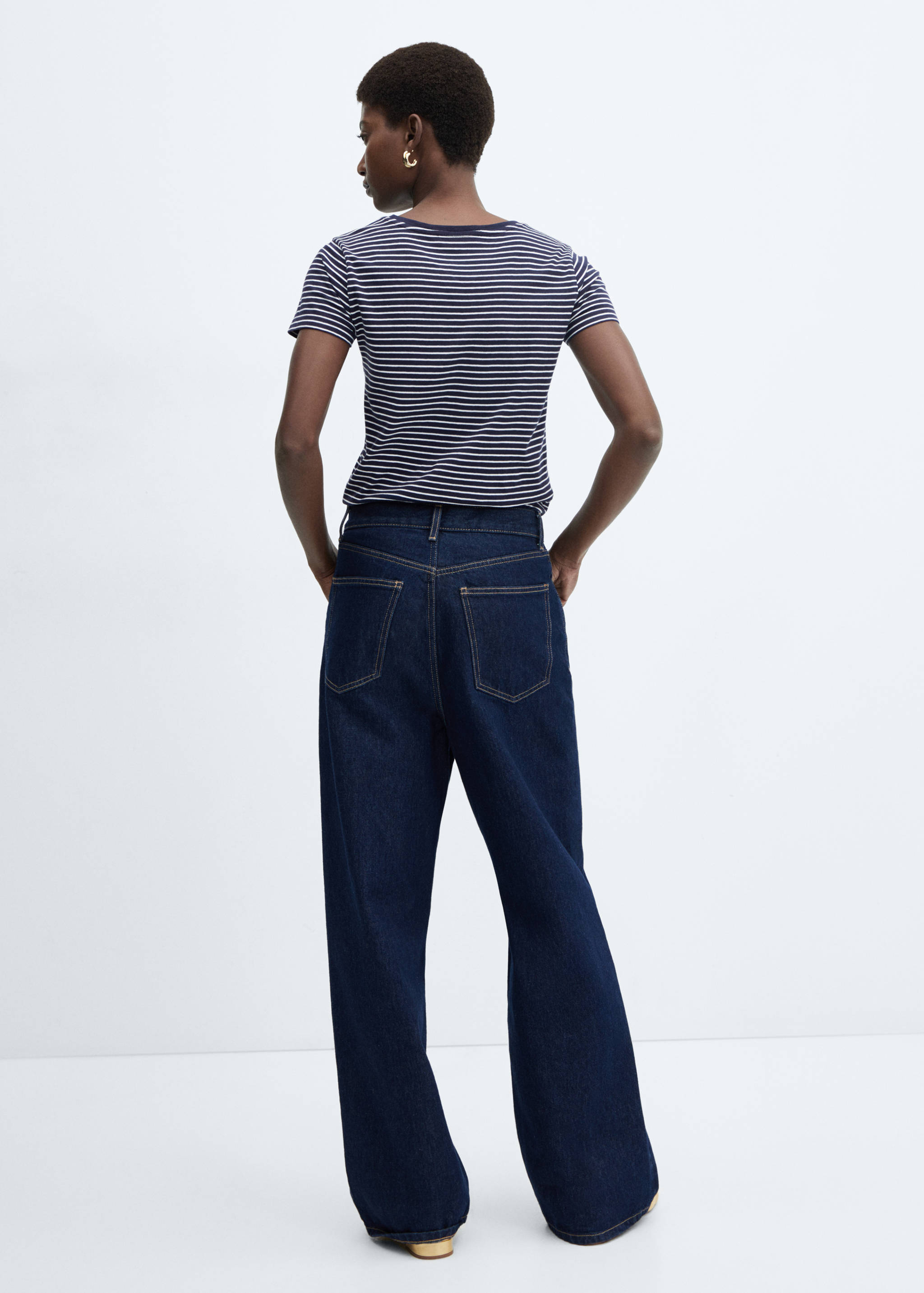 Streifen-T-Shirt mit Logo - Rückseite des Artikels