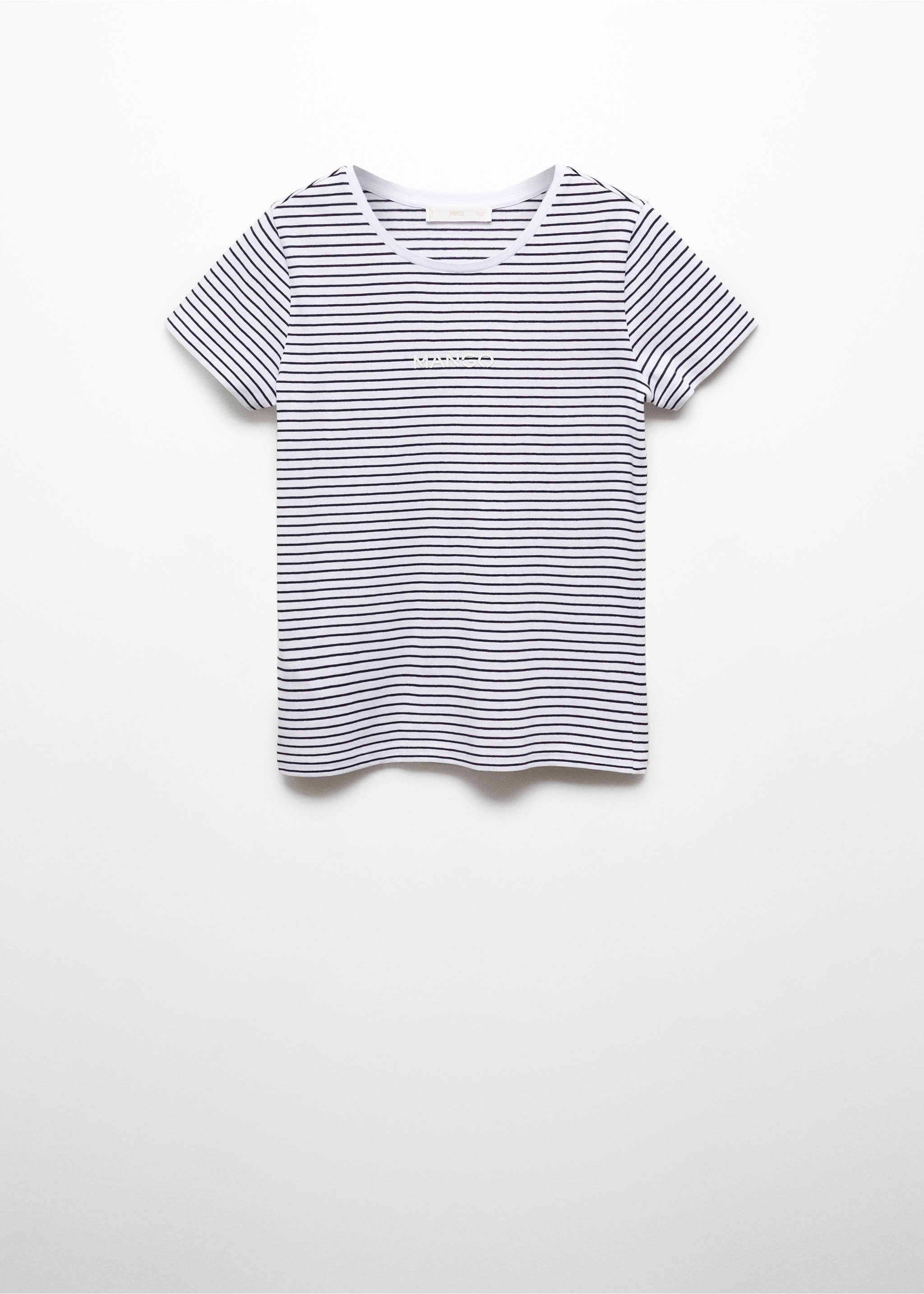 T-shirt rayures logo - Article sans modèle, Bleu marine. Ref: 67010425-00.
