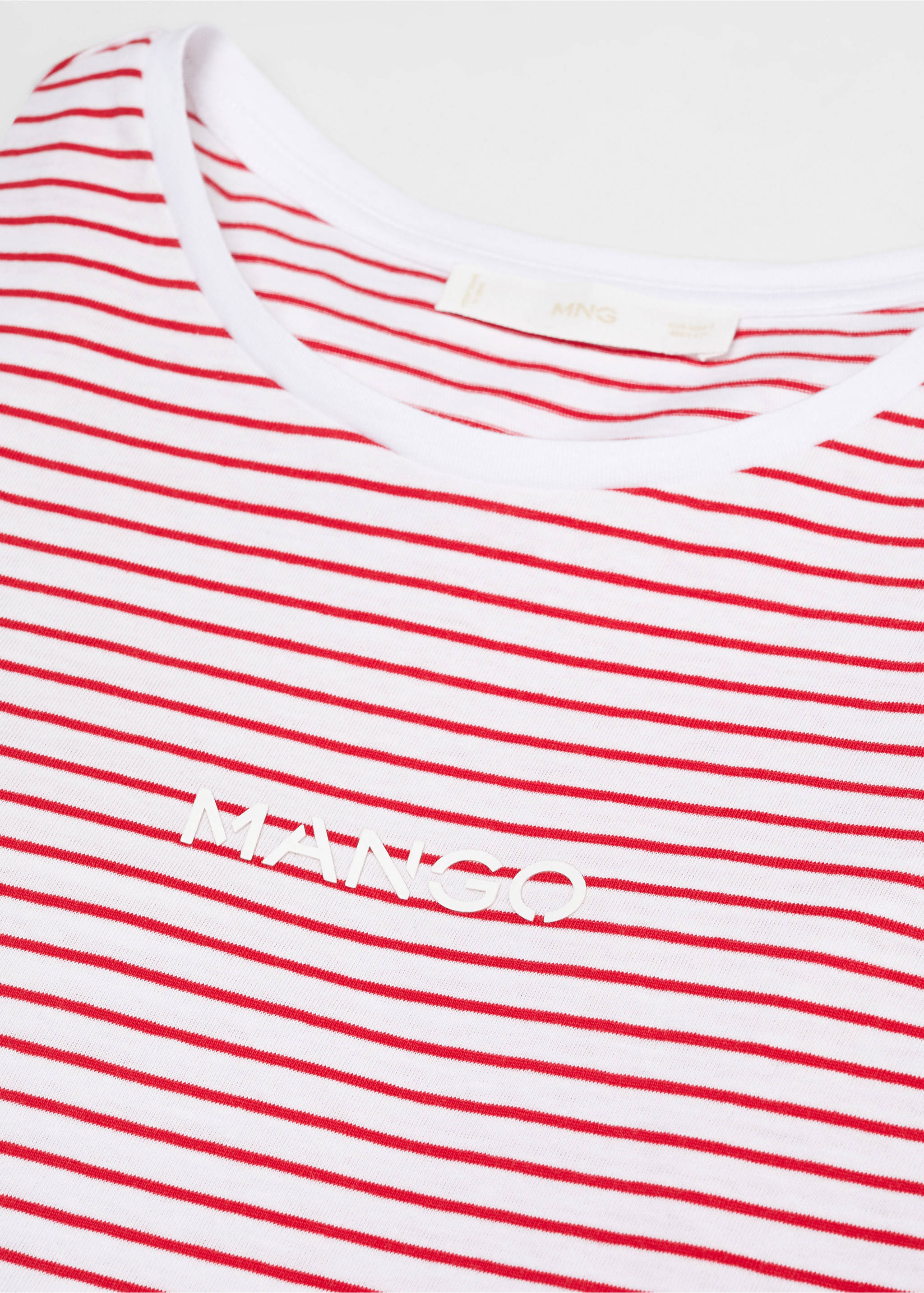T-shirt rayures logo - Détail de l'article 8, Rouge. Ref: 67010425-00.