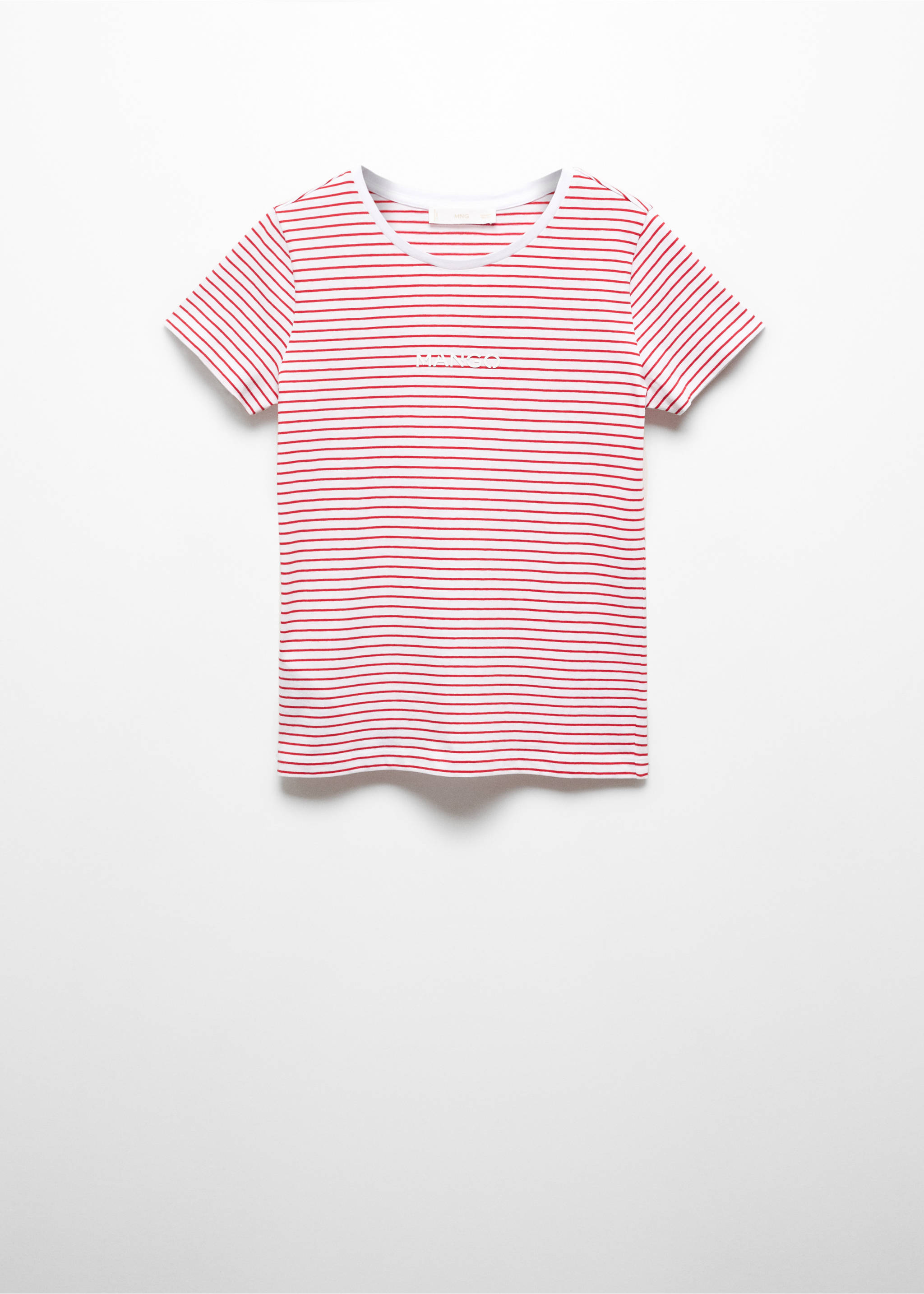 Striped logo T-shirt - Article without model, Red. Ref: 67010425-00.
