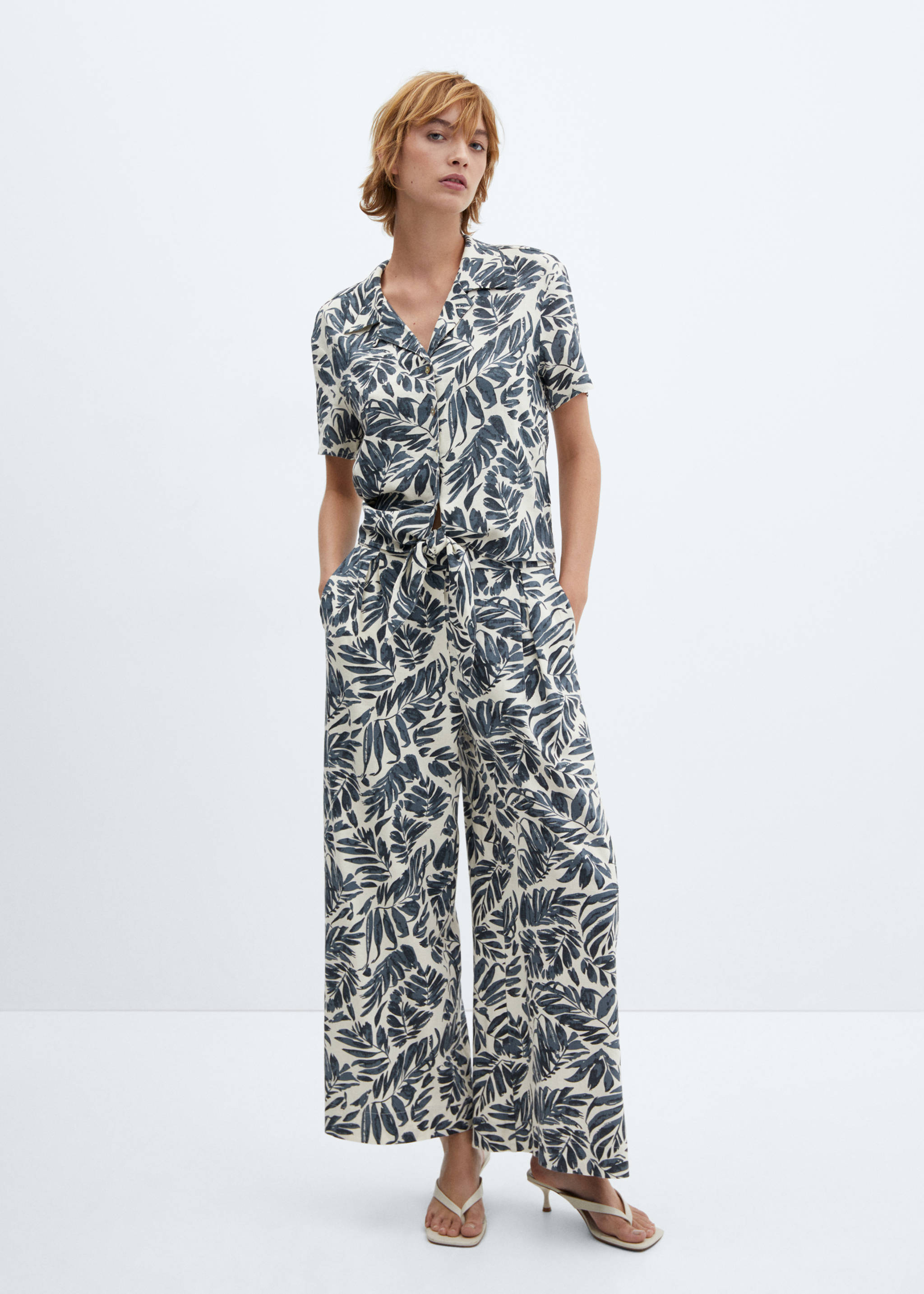 Linen-blend short-sleeve shirt - General plane