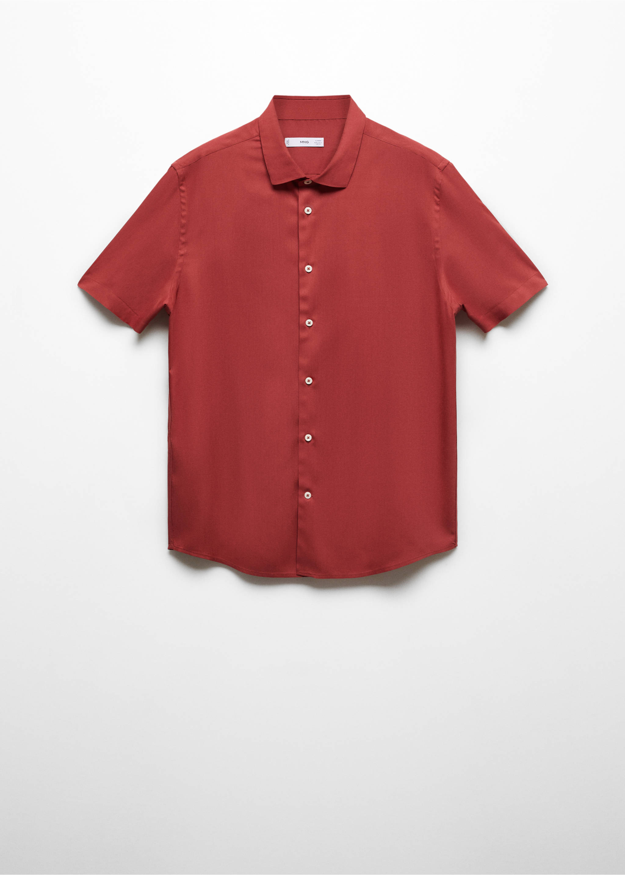Classic-fit short sleeved shirt - Article without model, Red. Ref: 67010454-00.