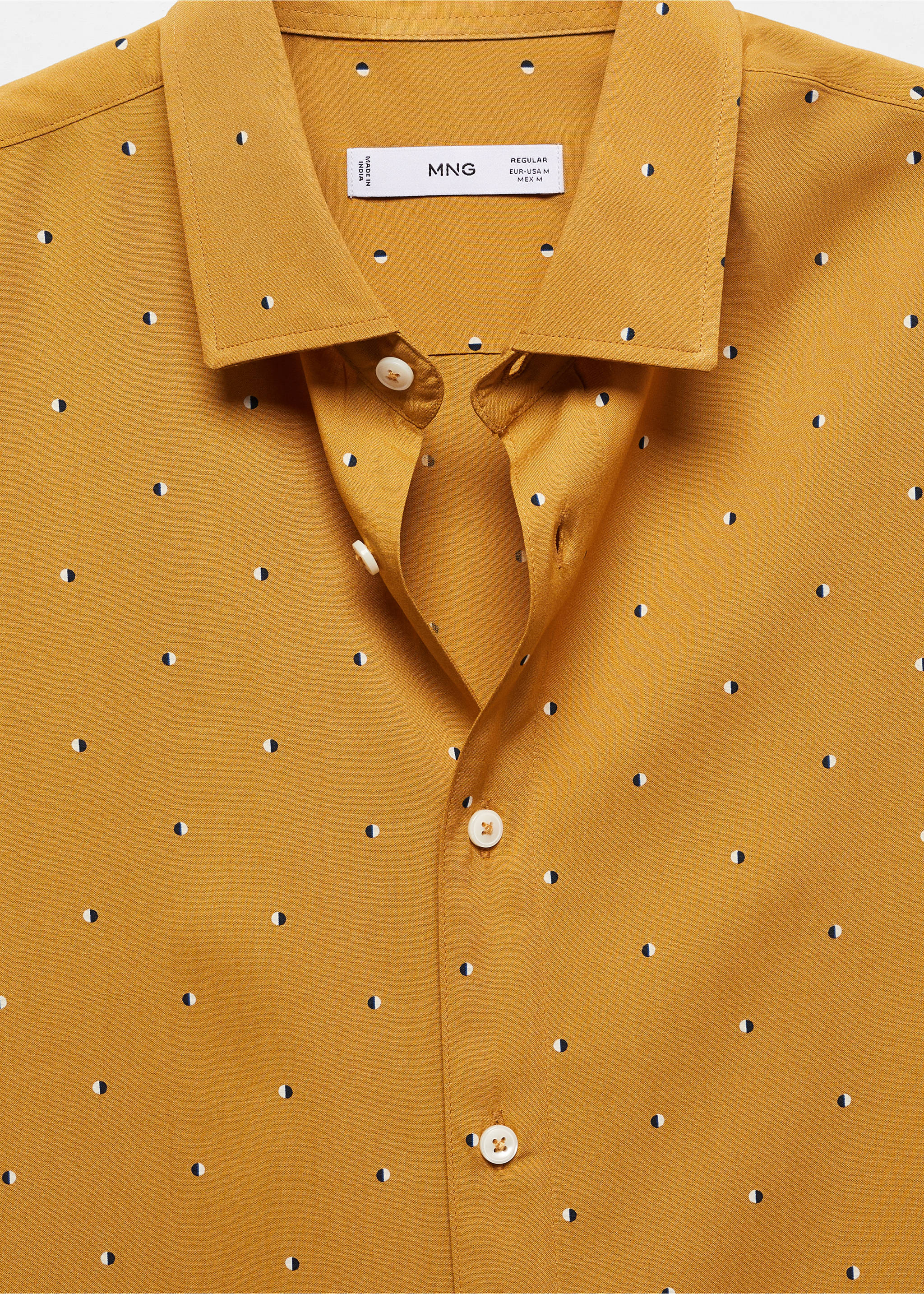 Mirco-print short sleeve shirt - Details of the article 8, Beige. Ref: 67010457-00.