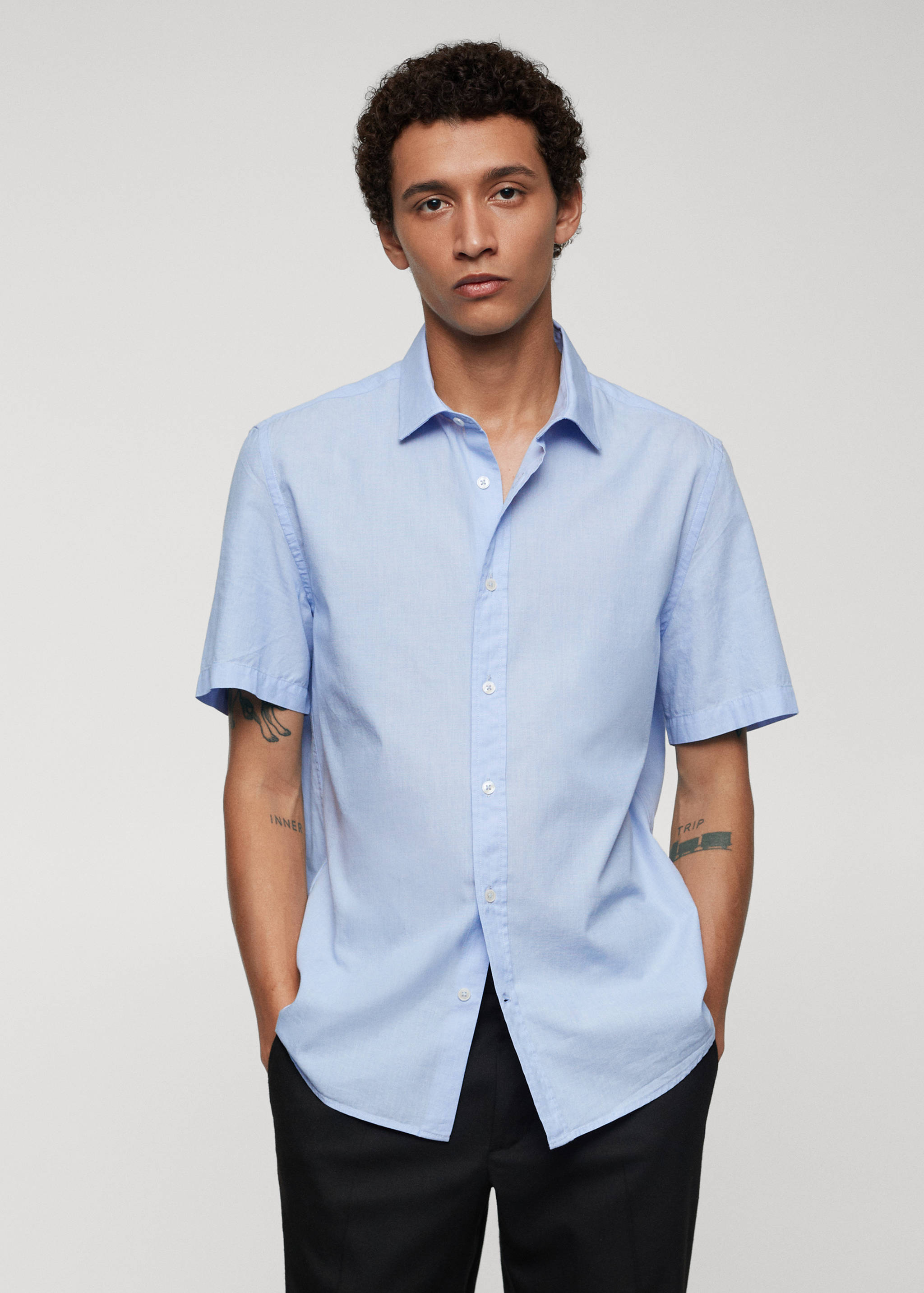 Regular-fit 100% cotton shirt - Medium plane