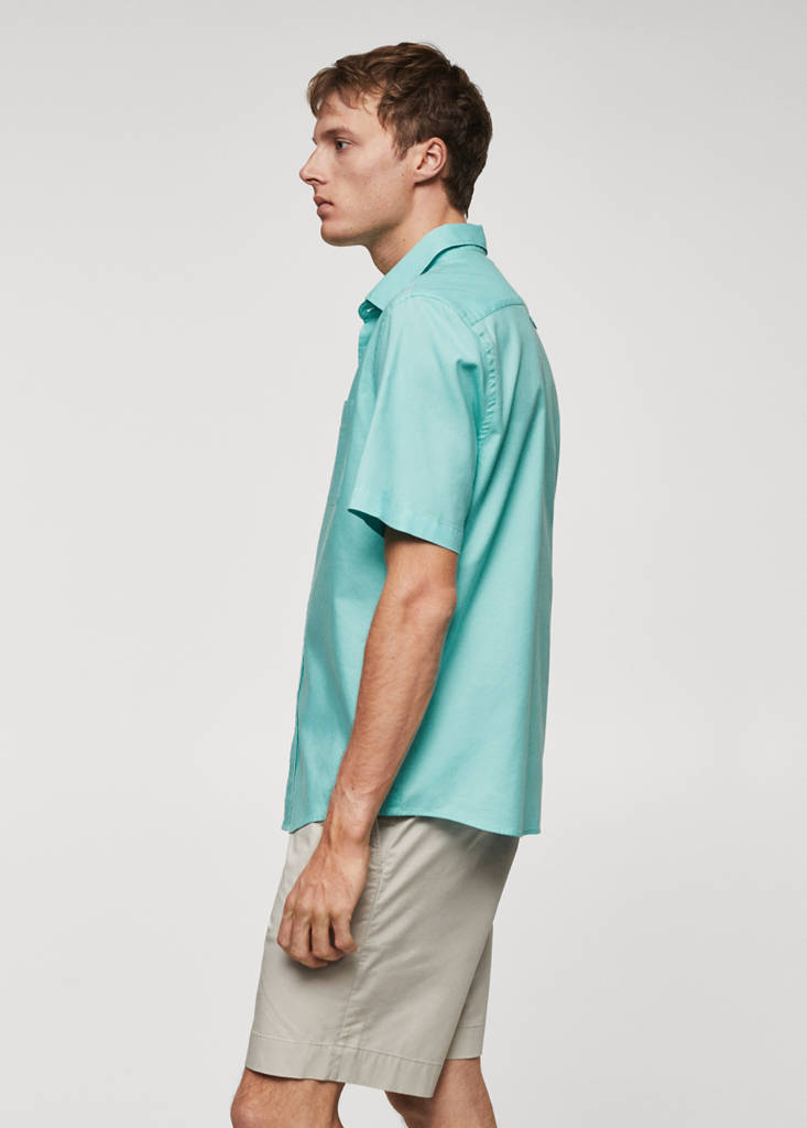 Regular fit Oxford cotton shirt — Aqua Green