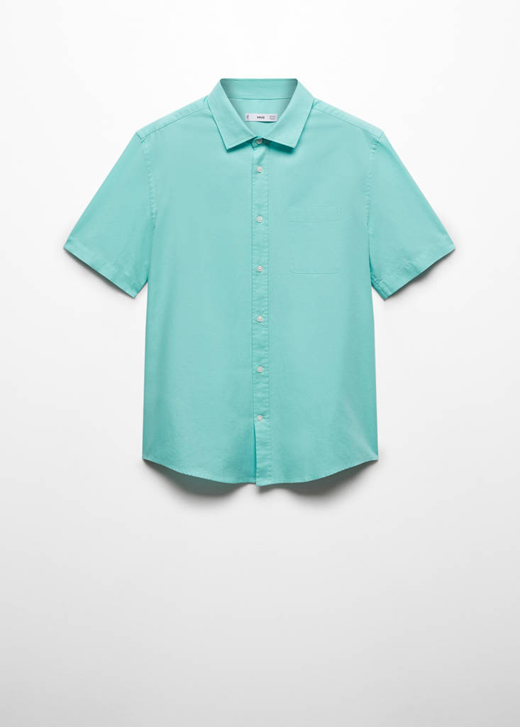 Regular fit Oxford cotton shirt — Aqua Green