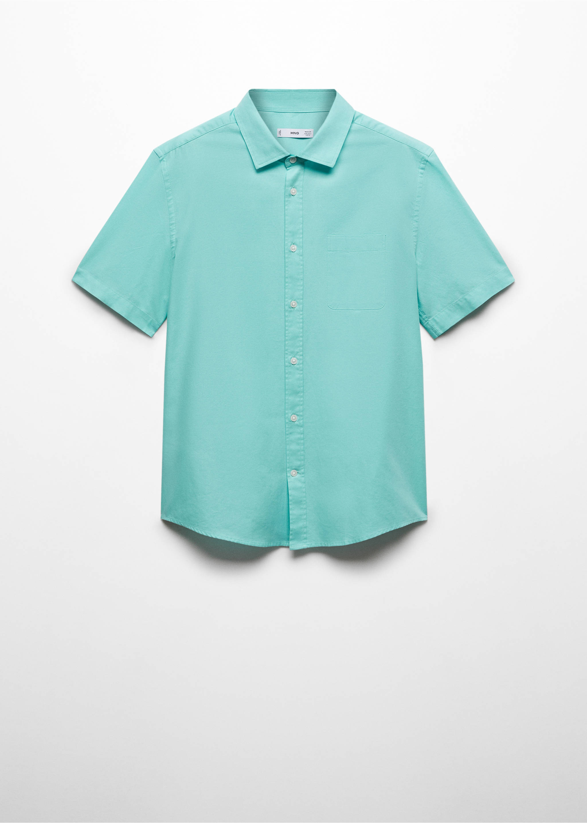 Regular fit Oxford cotton shirt - Article without model, Aqua Green. Ref: 67010459-00.