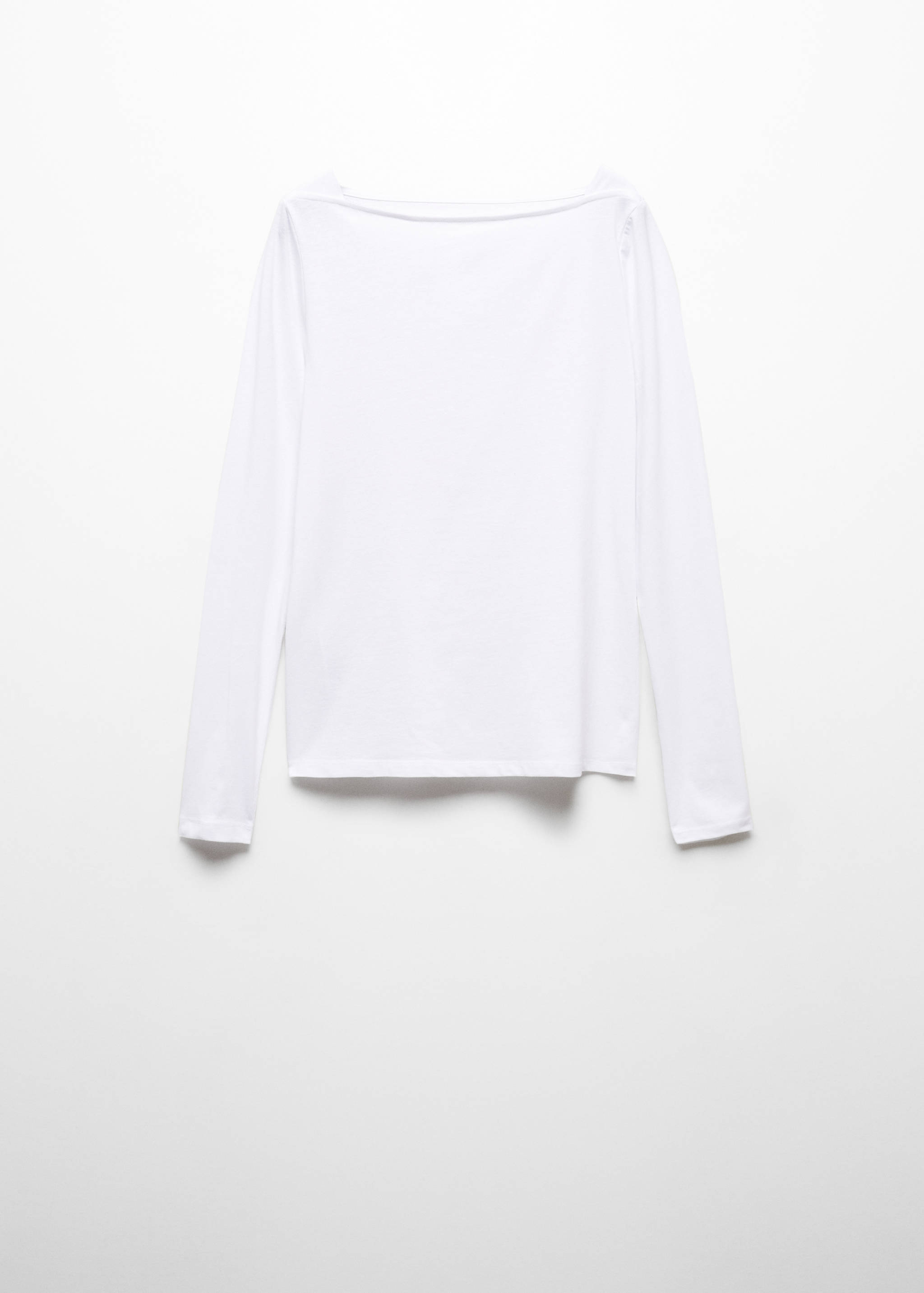 棉质船型领T恤 - null