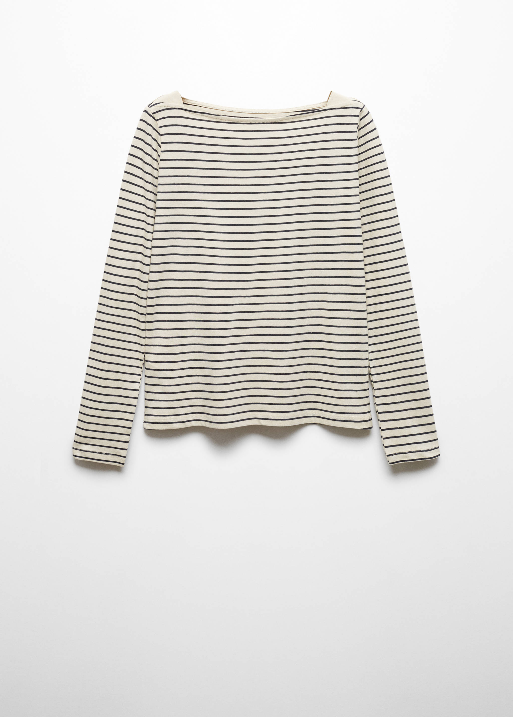 棉质船型领T恤 - null