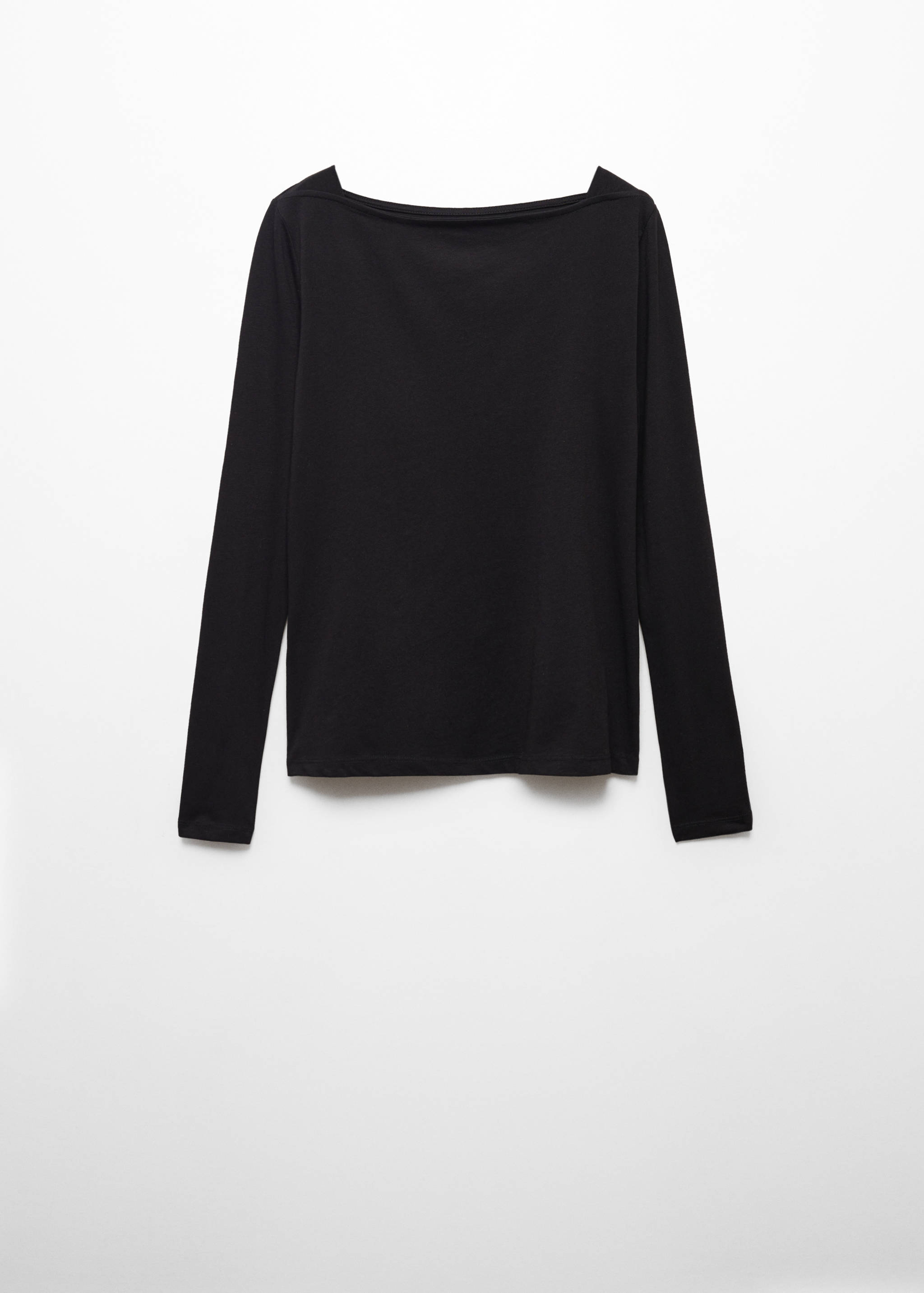 棉质船型领T恤 - null