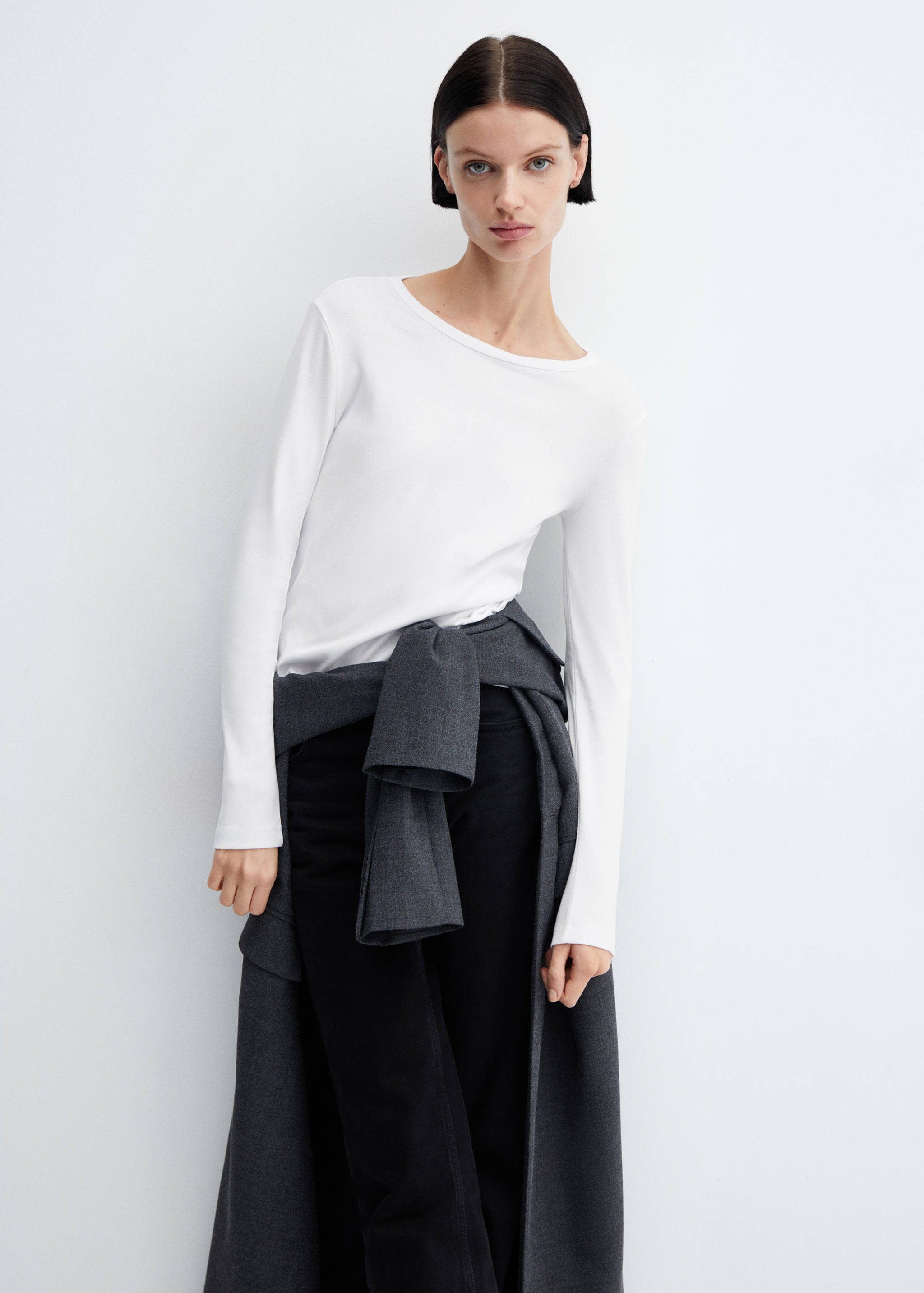 Camiseta algodón manga larga - Plano medio