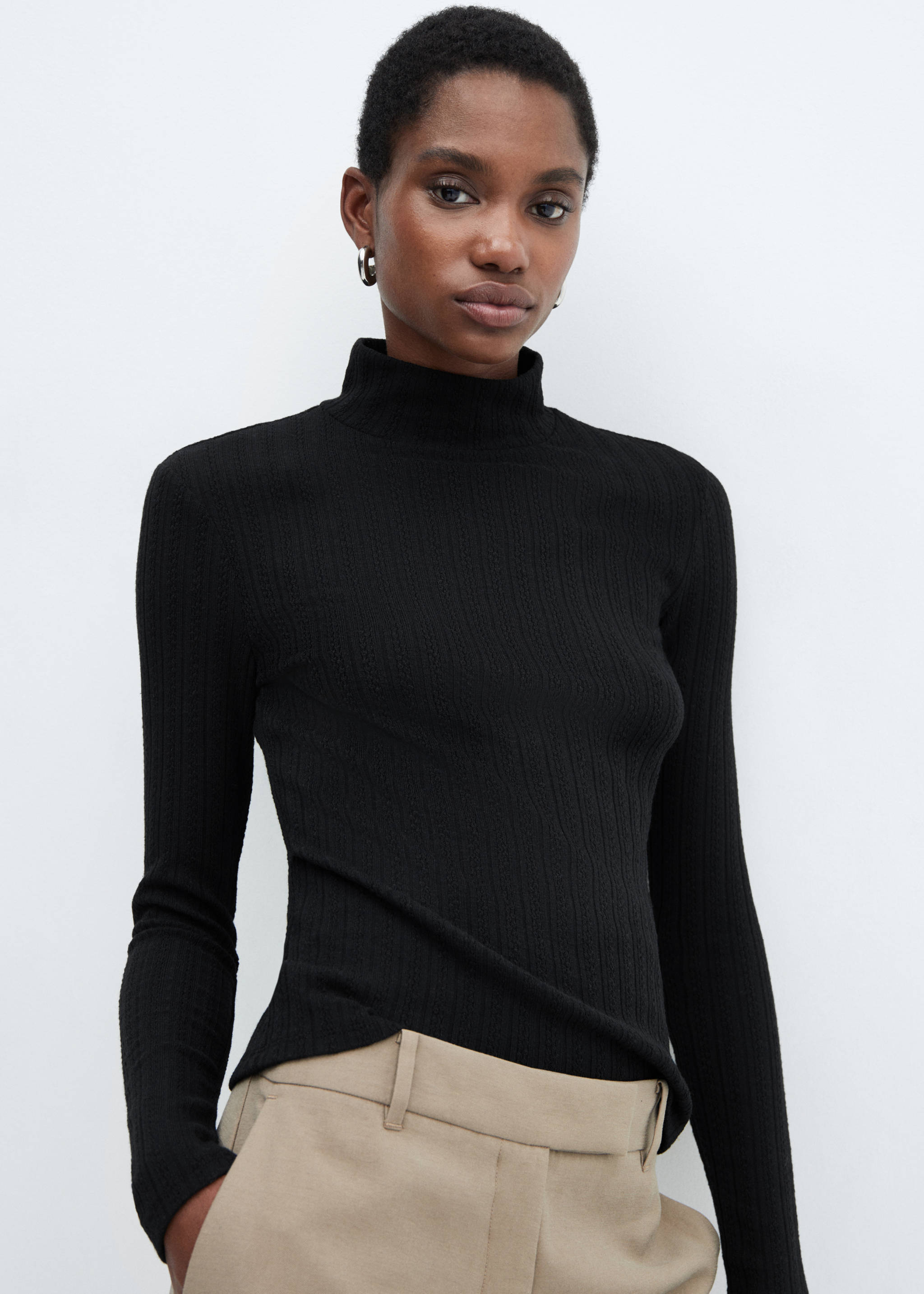 T-shirt maille texturée - Détail de l'article 1