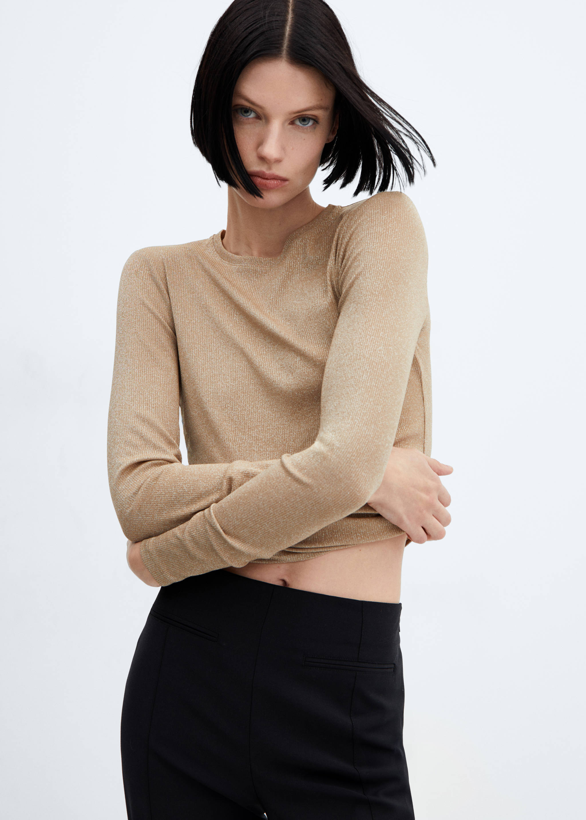 T-shirt Lurex manches longues - Plan moyen