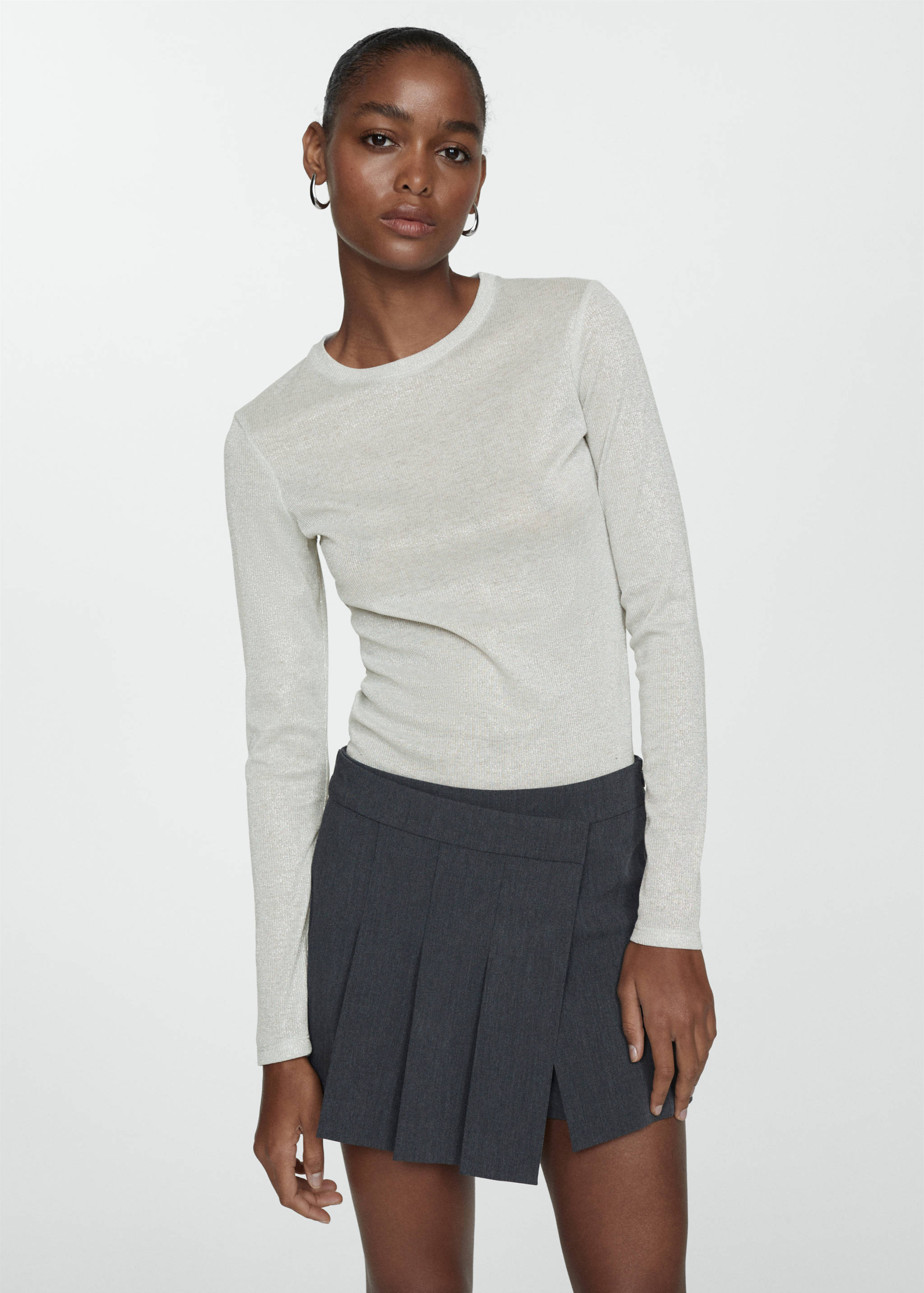 T-shirt Lurex manches longues - Plan moyen