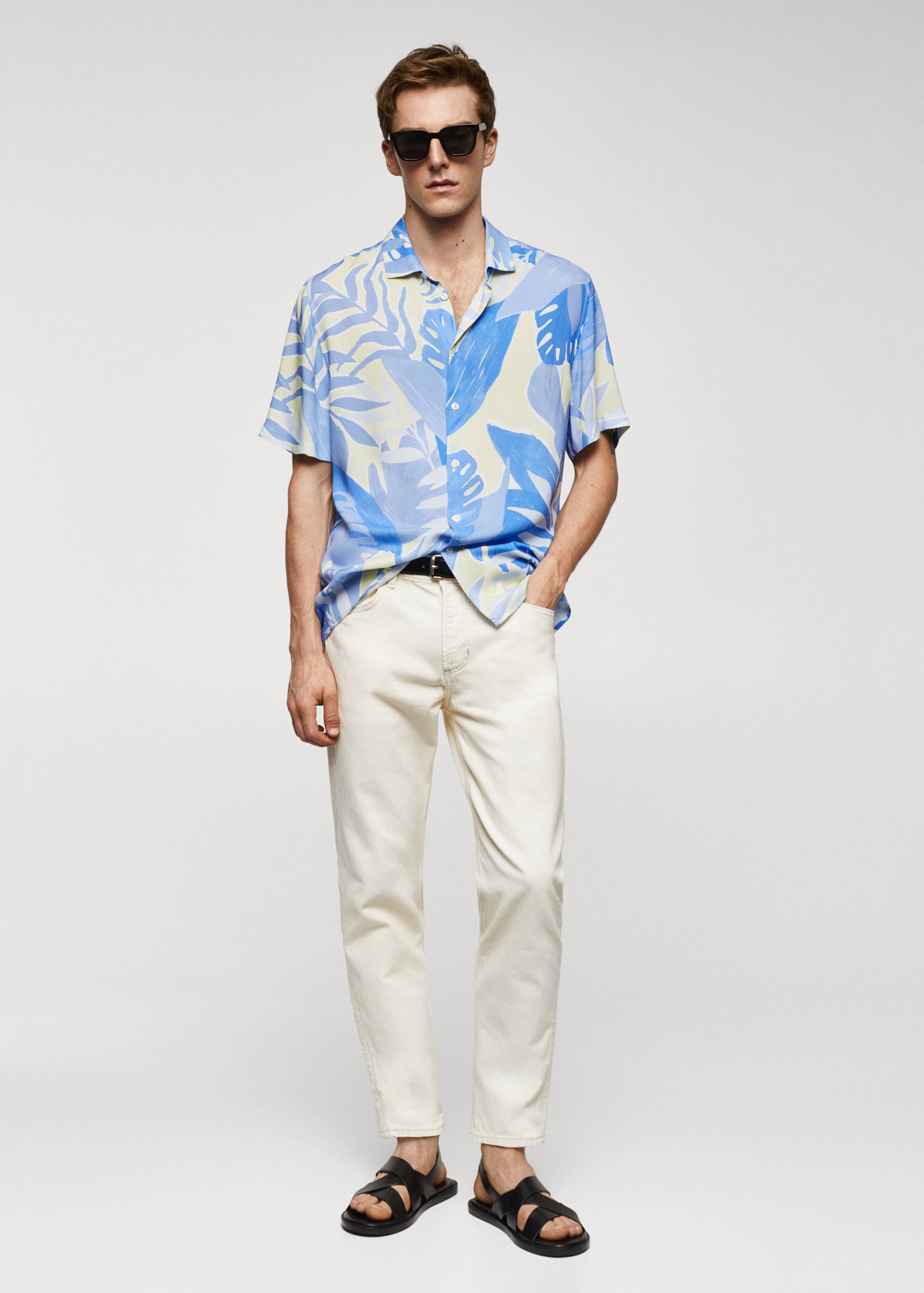 Printed fluid regular-fit shirt - General plane