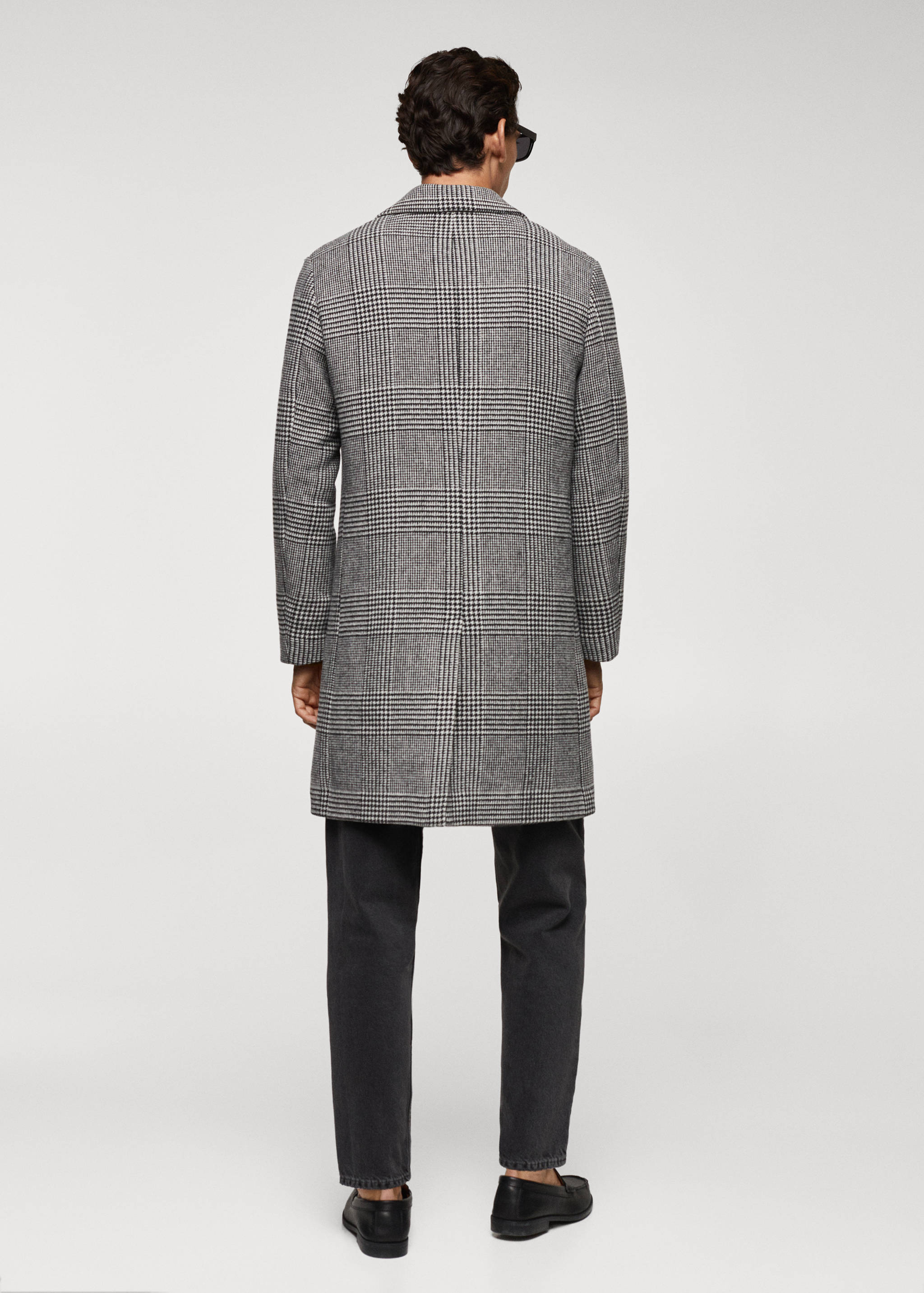 Prince of Wales checked wool coat - Reverse of the article