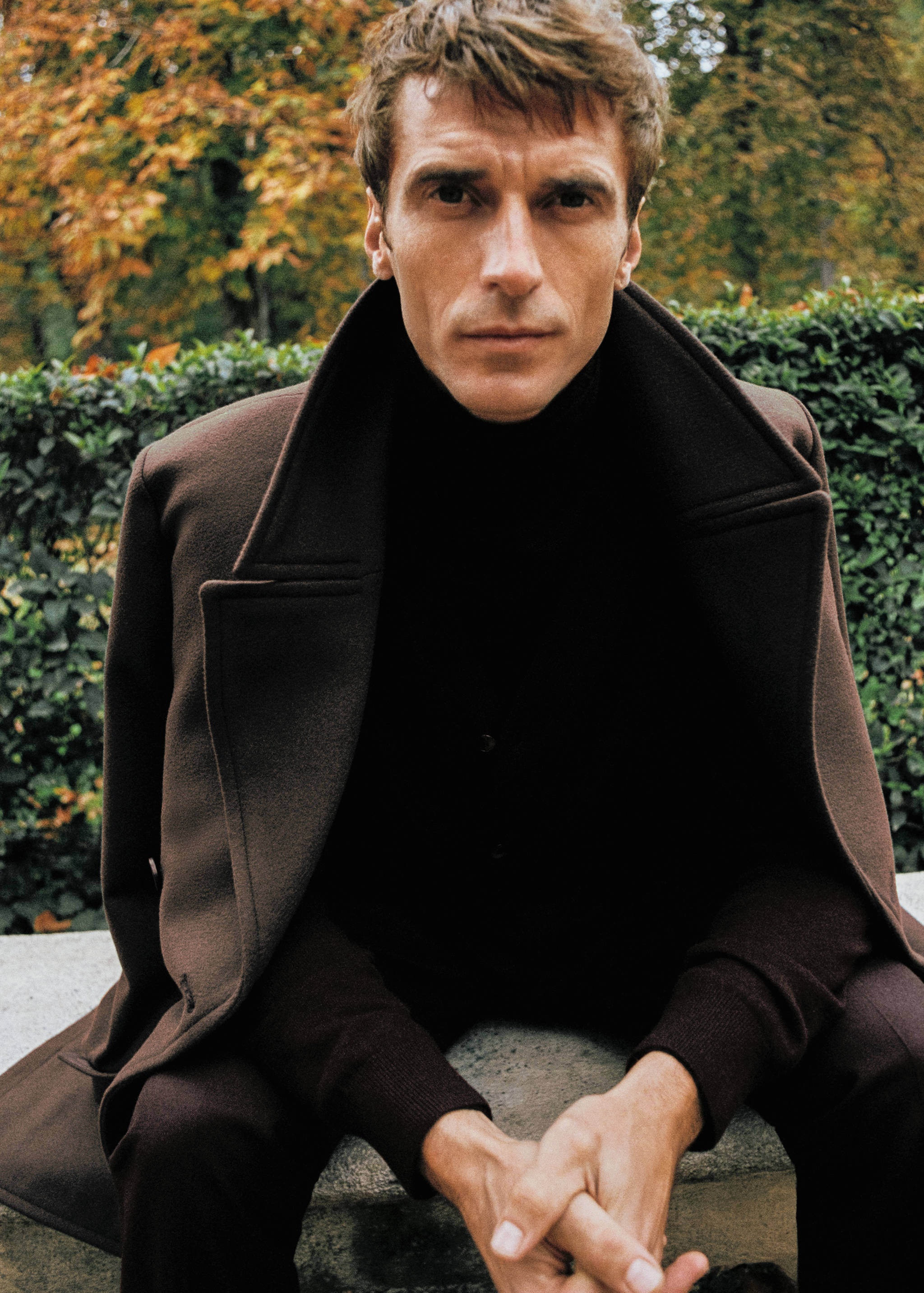 系扣羊毛双排扣大衣 - null