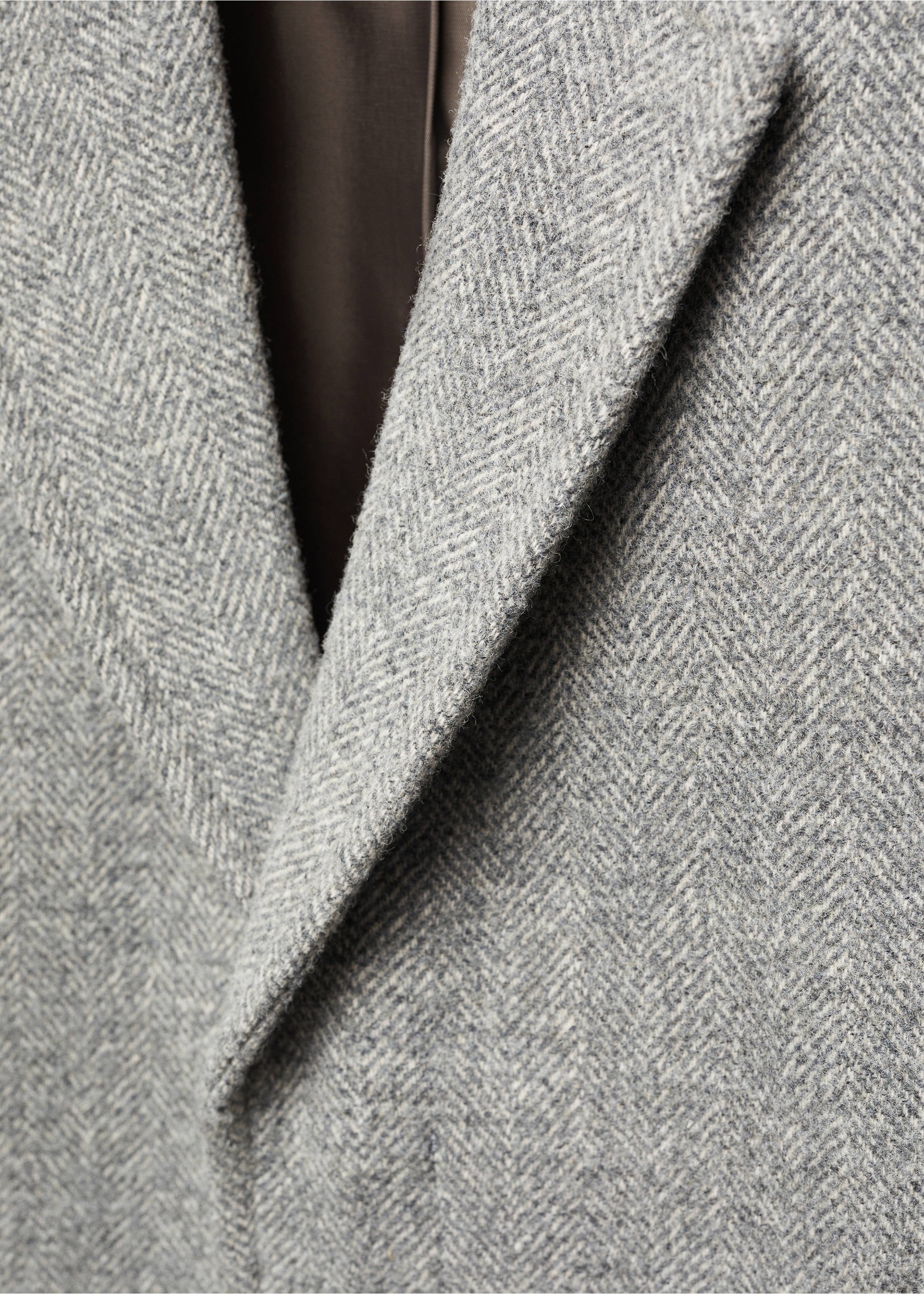 Manteau laine chevrons - Détail de l'article 0, Gris chiné moyen. Ref: 67010622-00.