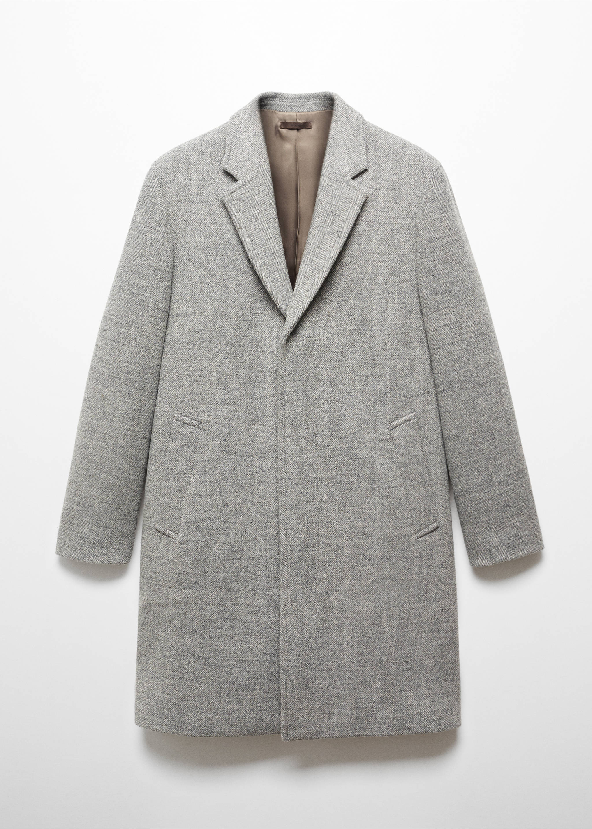 Manteau laine chevrons - Article sans modèle, Gris chiné moyen. Ref: 67010622-00.