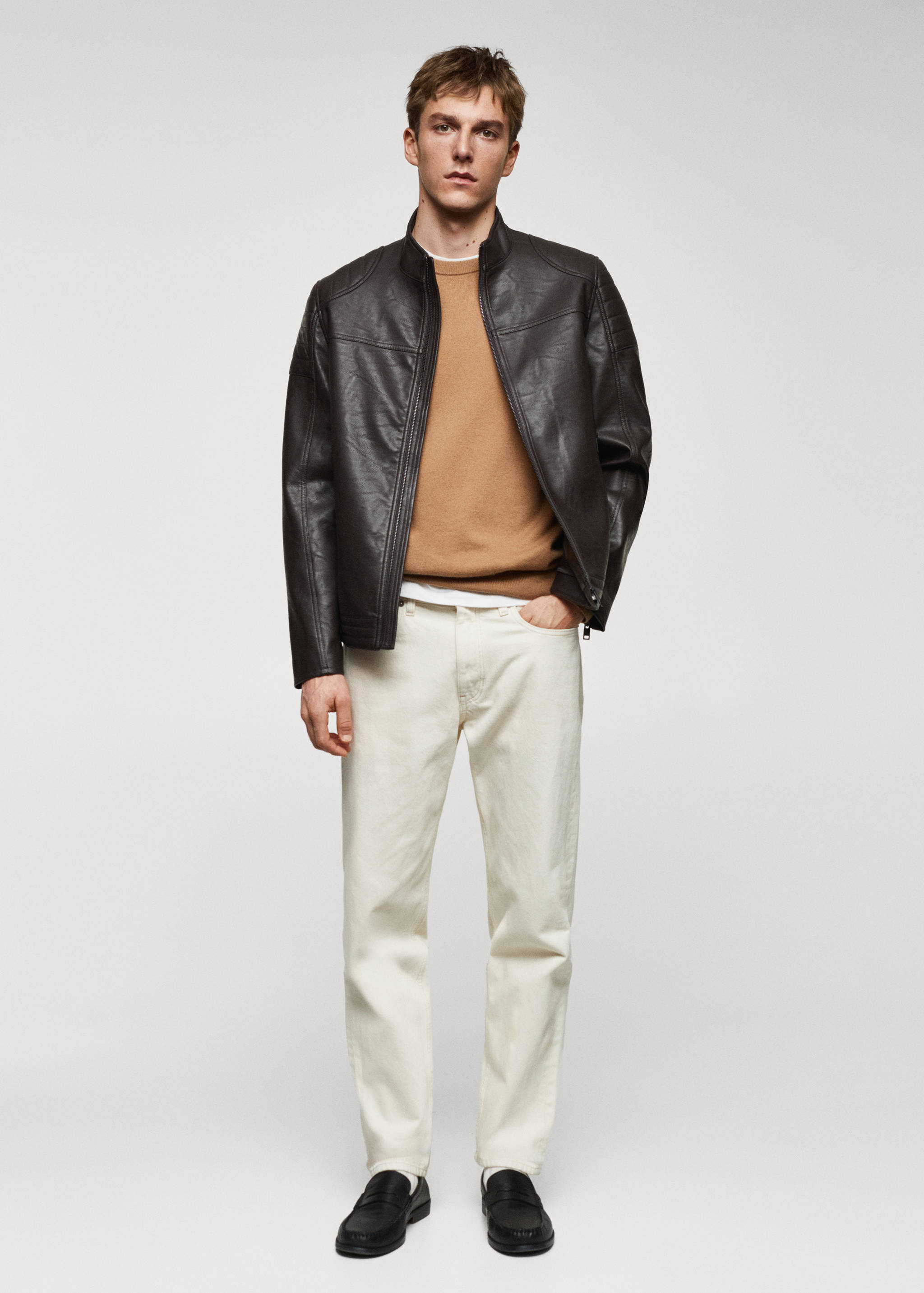 Nappa faux-leather jacket - General plane