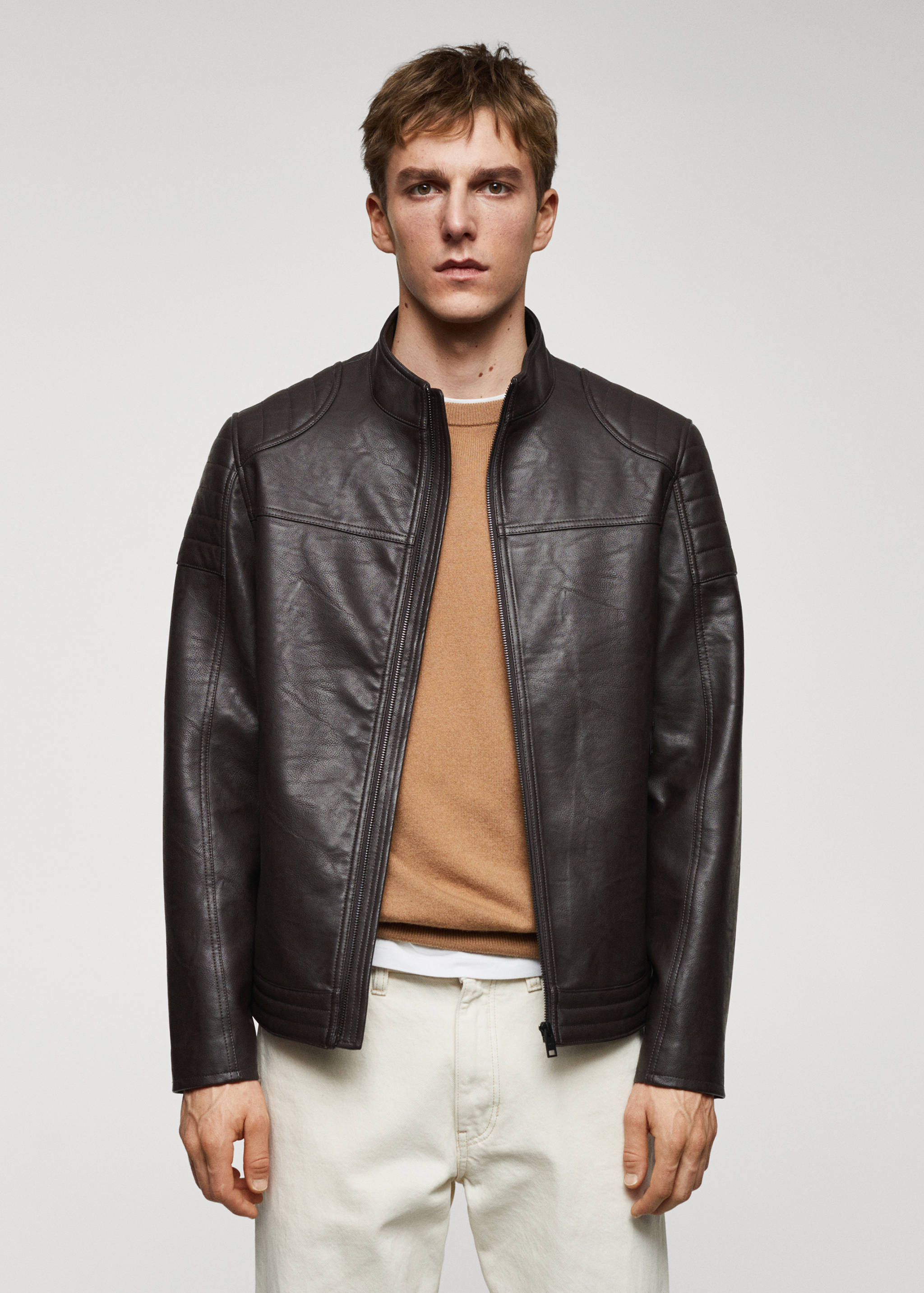 Nappa faux-leather jacket - Medium plane
