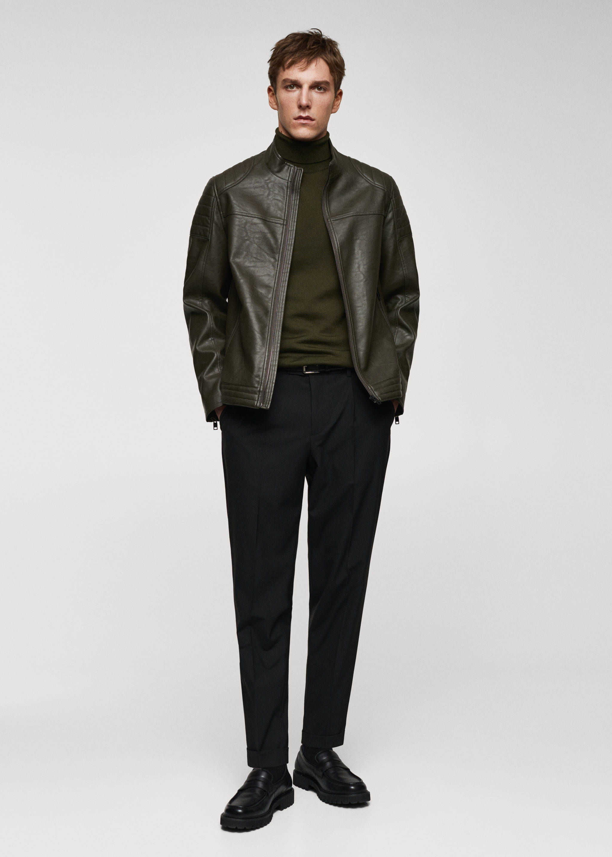 Nappa faux-leather jacket - General plane