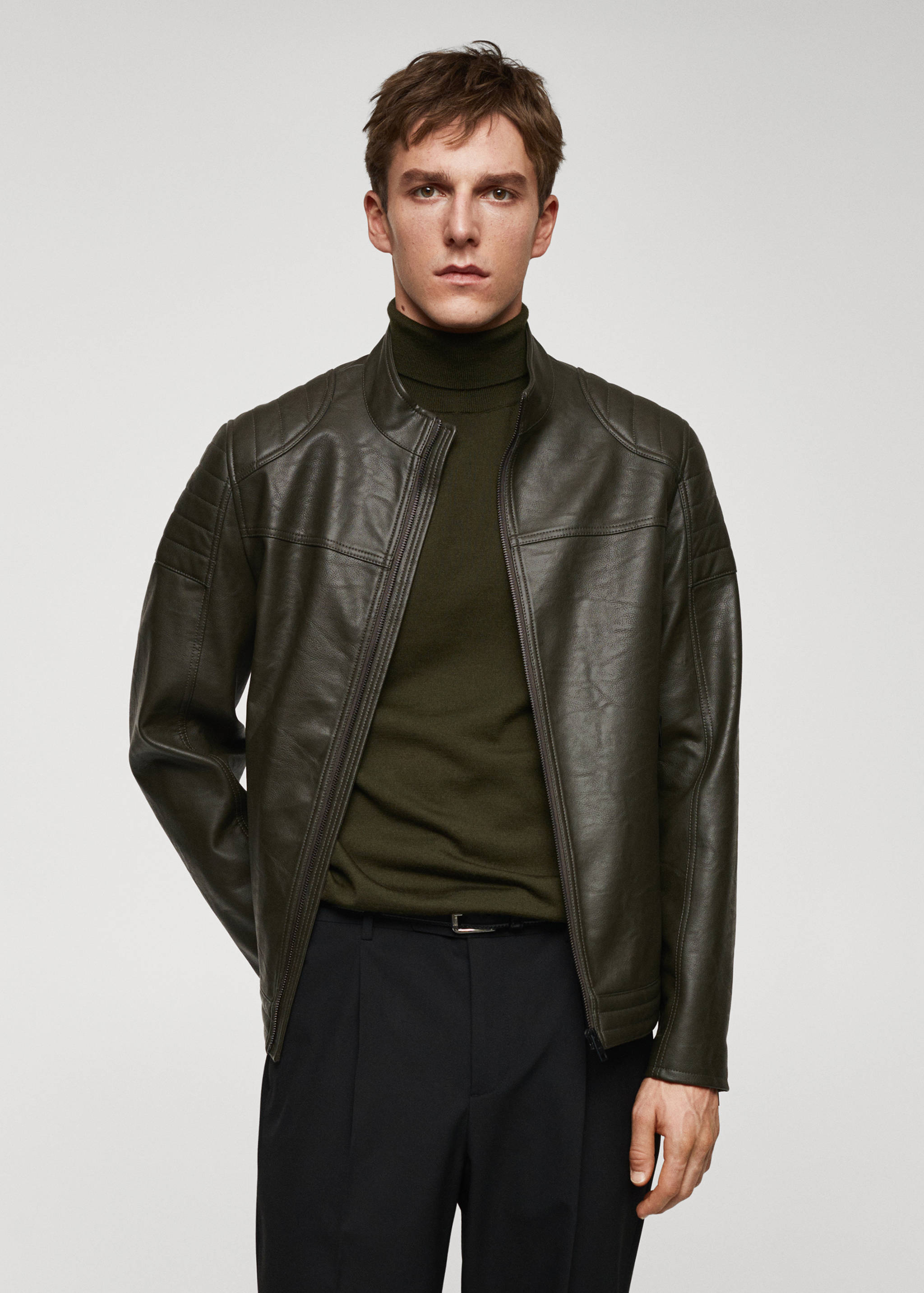 Nappa faux-leather jacket - Medium plane