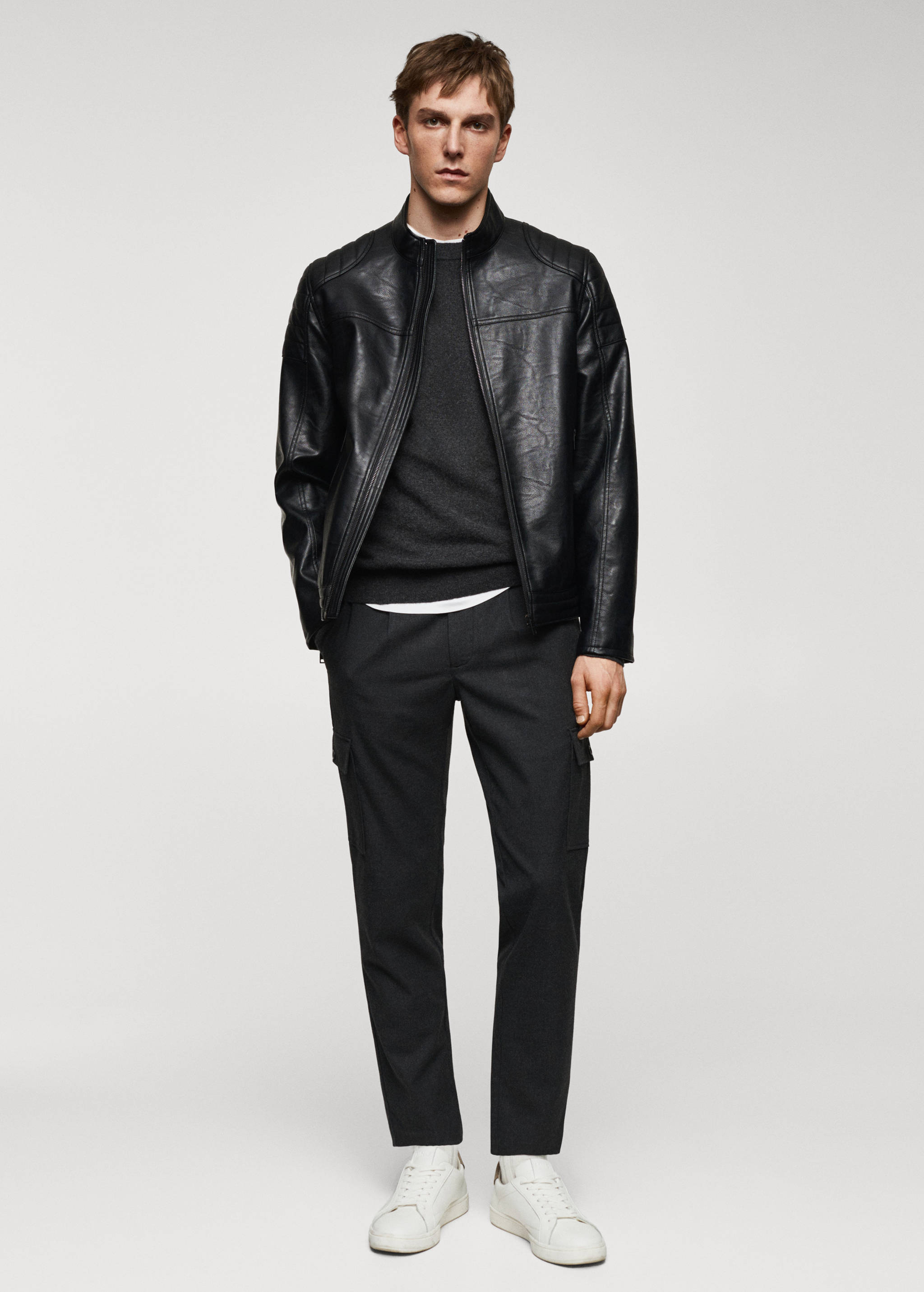 Nappa faux-leather jacket - General plane