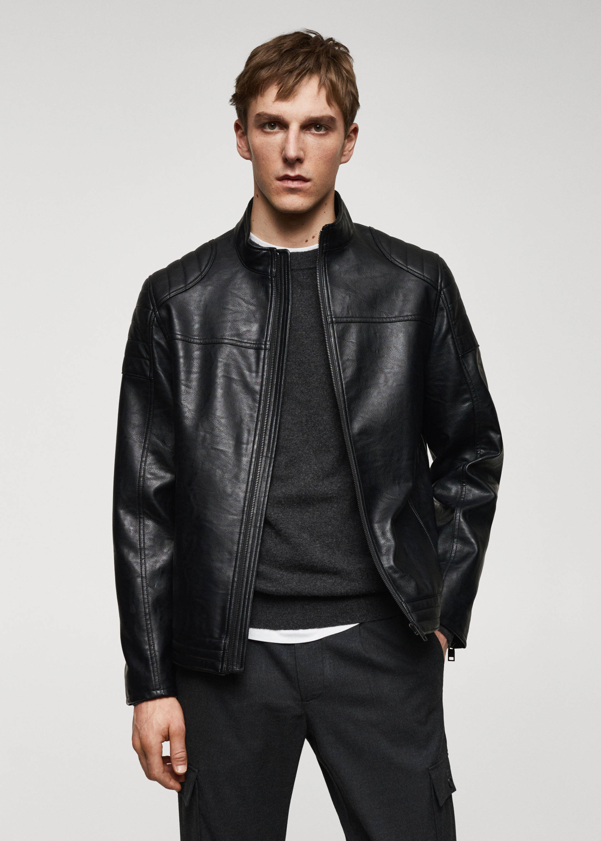 Nappa faux-leather jacket - Medium plane
