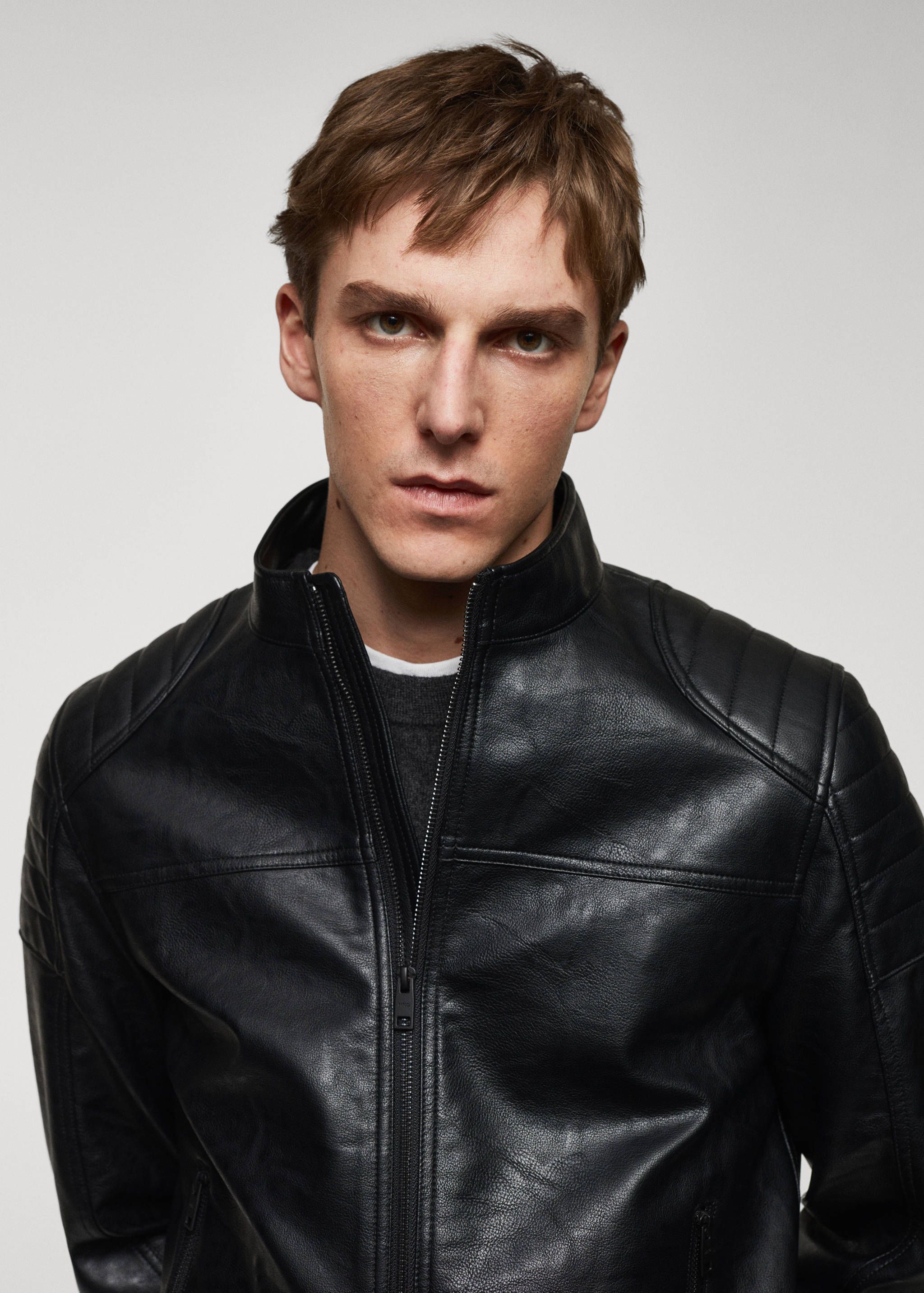 Nappa faux-leather jacket - Details of the article 1